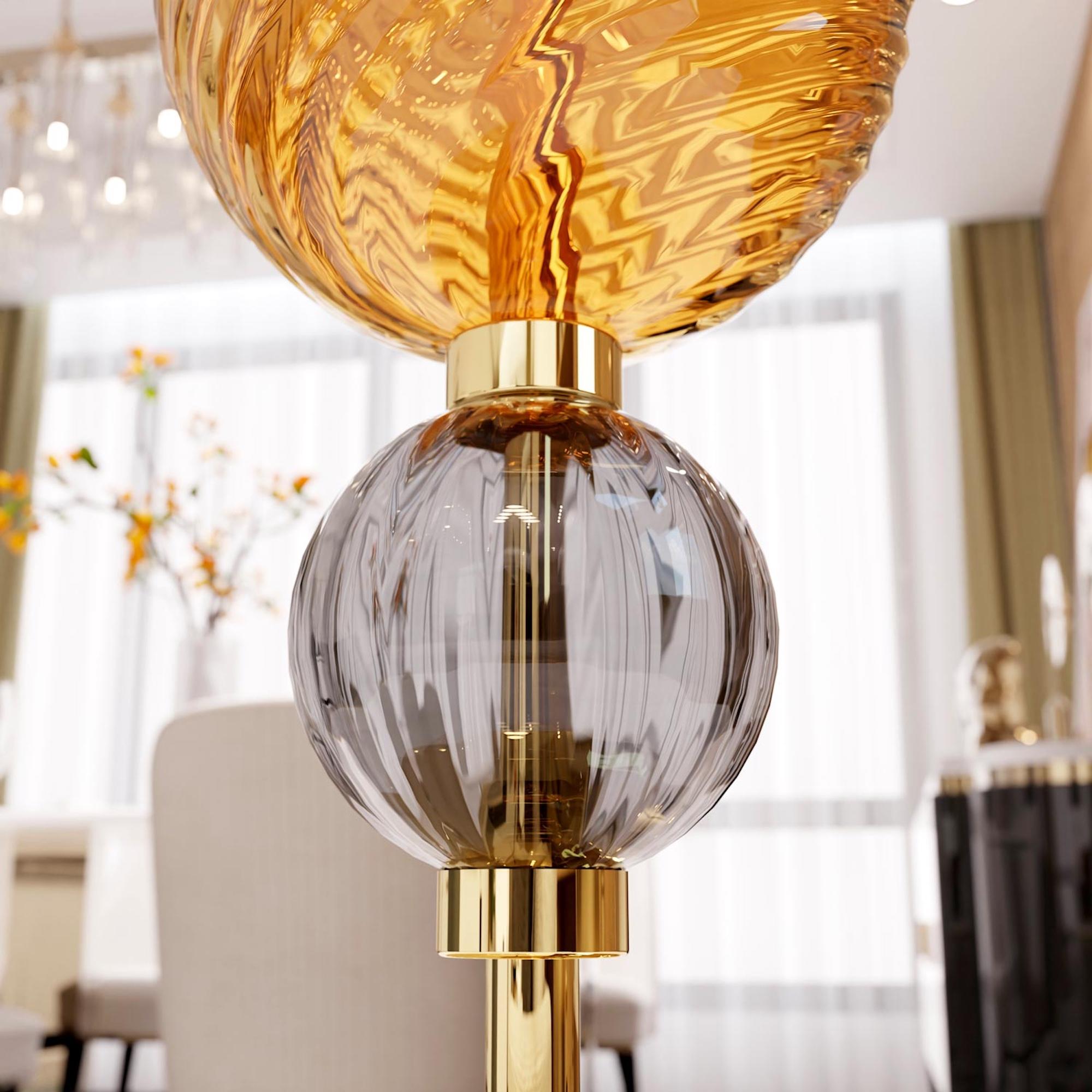 CORELLI Handgefertigte Muranoglas Tischlampe Moderne Formen (Zeitgenössisch) im Angebot