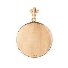 Korfu Medaillon Anhänger Charme Vintage 14 Karat Gold griechisches Schiff Seeschmuck