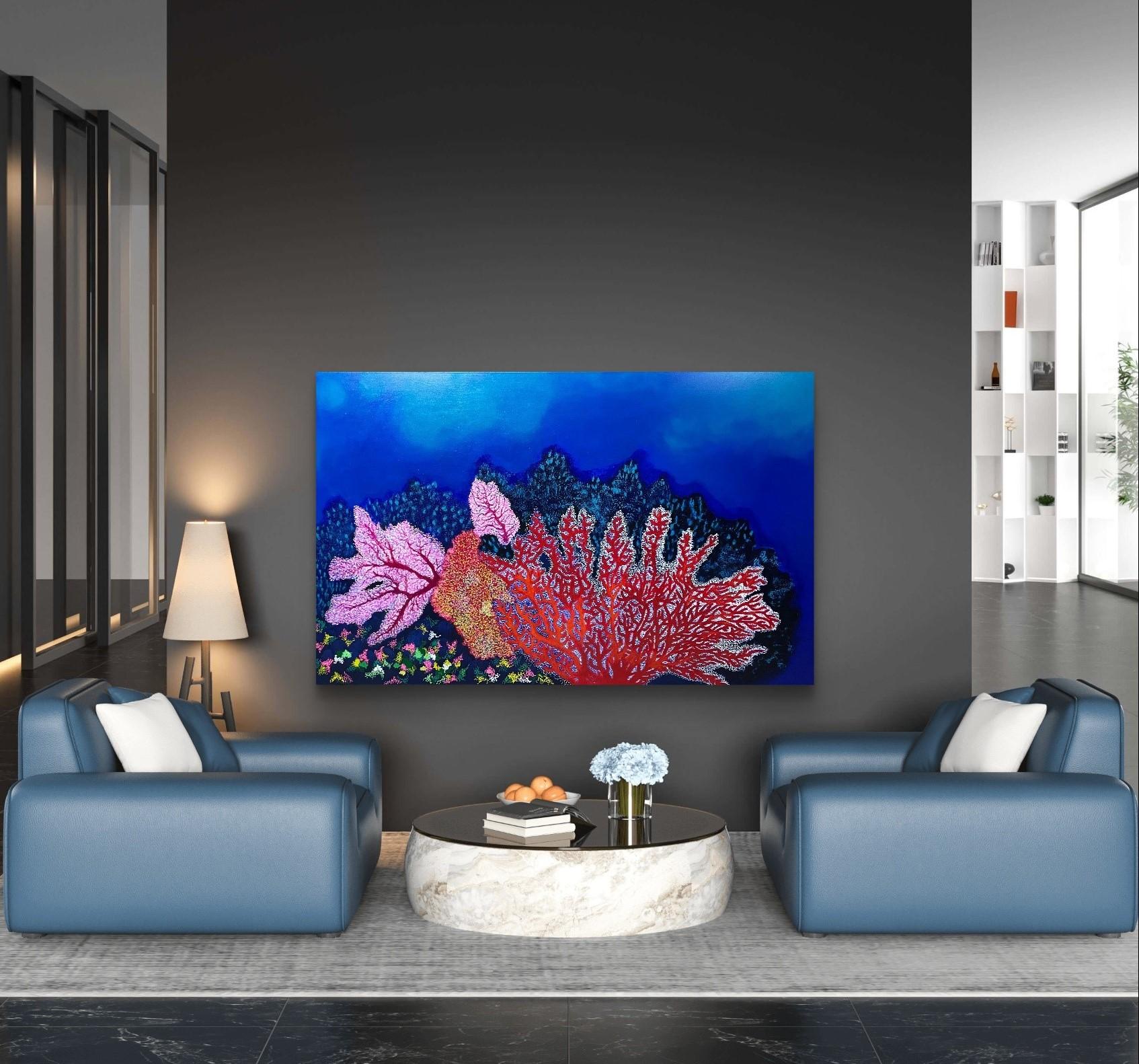 French Contemporary Art by Corine Lescop - Carmine Rhapsody For Sale 3