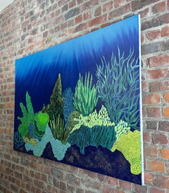 Zeitgenössische französische Kunst von Corine Lescop - Smaragdgrünes Unterwasser