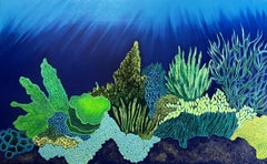 Zeitgenössische französische Kunst von Corine Lescop - Smaragdgrünes Unterwasser