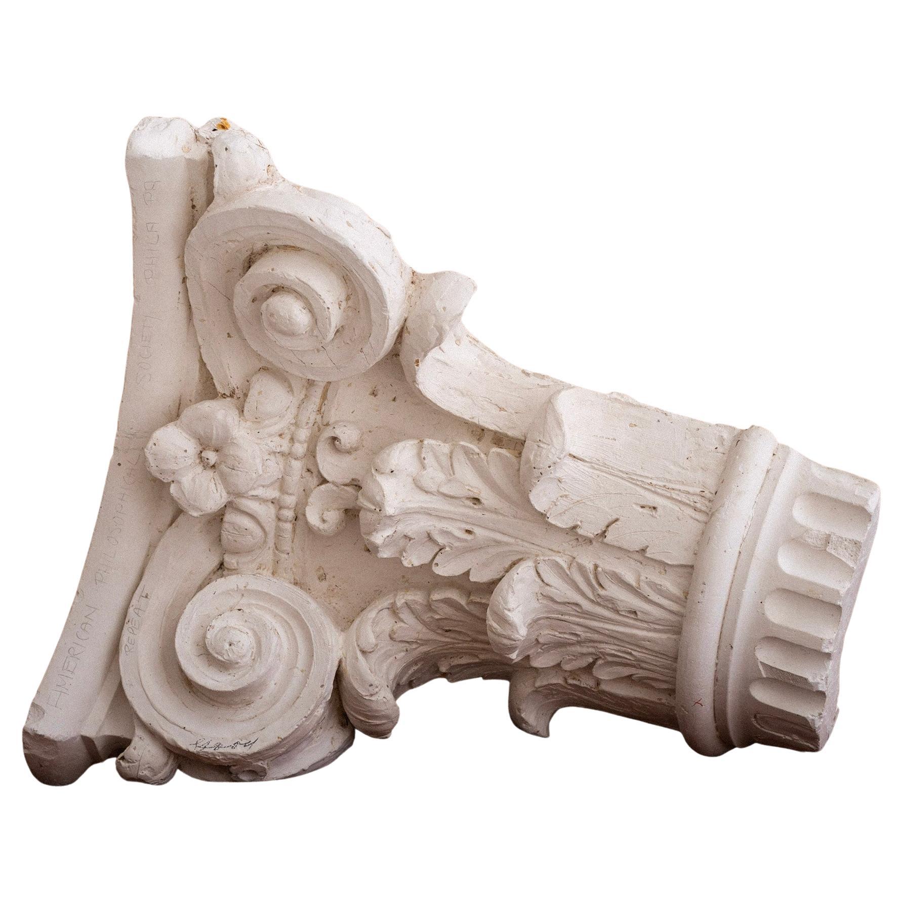 Corinithian Column Plaster Architectural Study Objet D’art For Sale