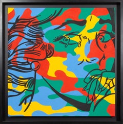 Lichtenstein Meets Warhol, Pop Art Oil Painting by Corinna Heumann