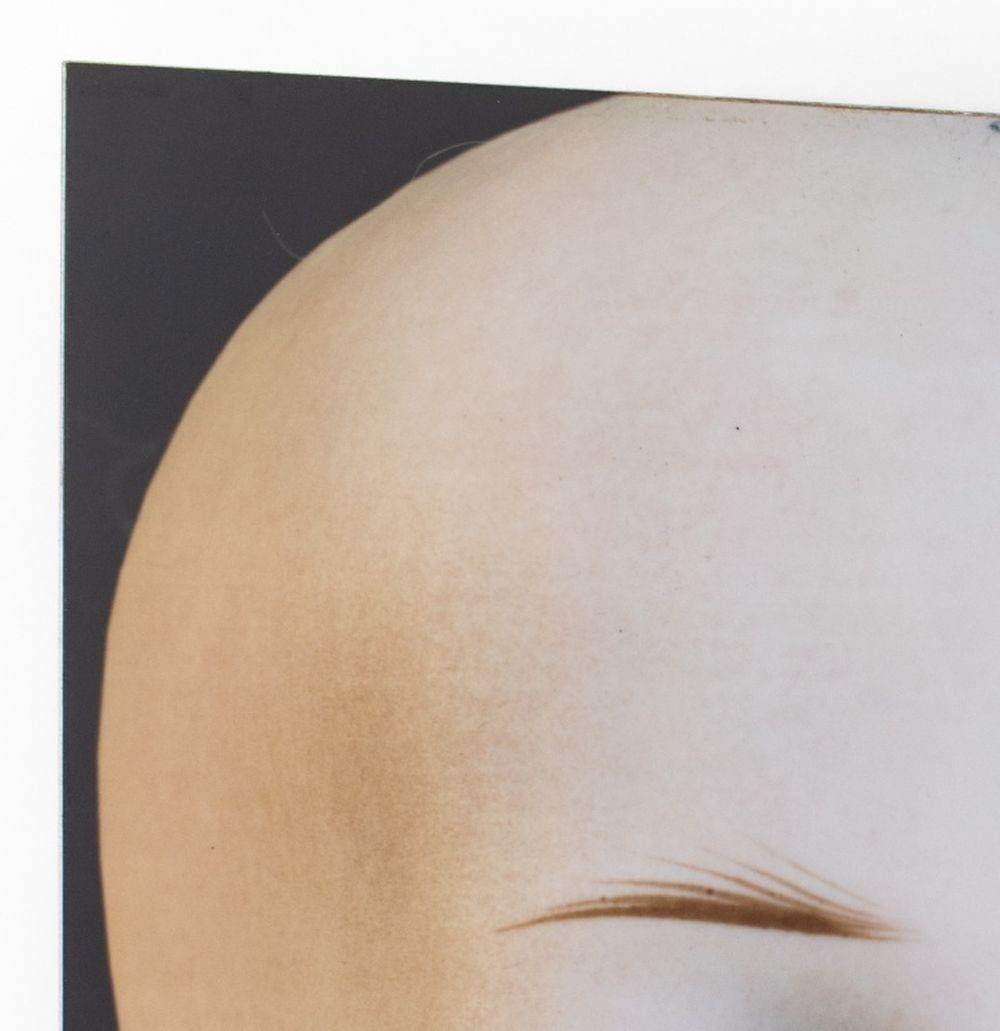 Doll Head - Gray Figurative Print by Corinna Holthusen