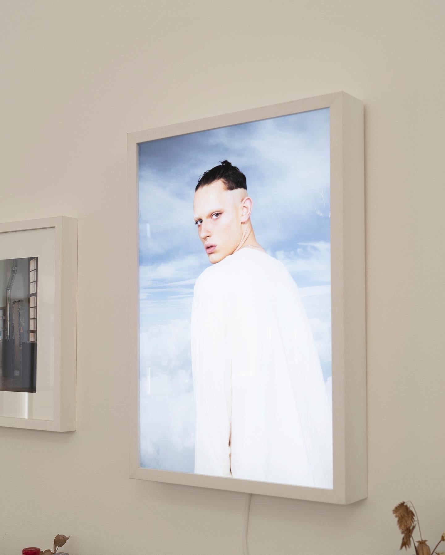 Corinne Mariaud Portrait Photograph – EUGENE  In Lightbox –  FLOWER BEAUTY BOYS Serie