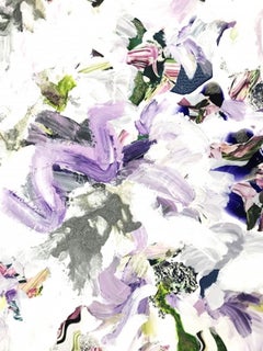 Jardín del Edén, pintura original, arte floral, pintura de paisaje