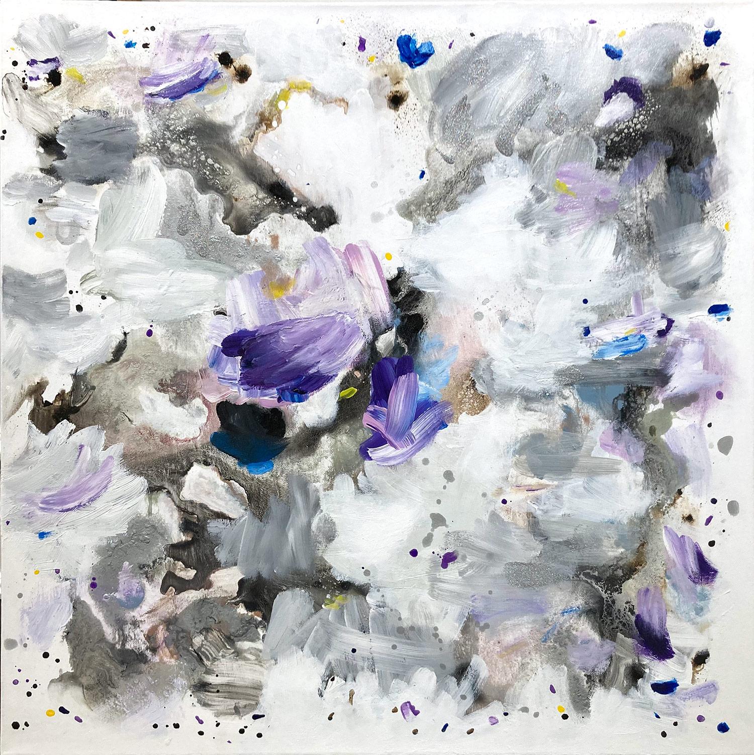 « Superluminal #58 » Peinture contemporaine fluide en techniques mixtes sur toile (Diptyque) - Contemporain Painting par Corinne Natel