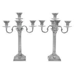 Paar antike „Corinthian“-Kandelaber aus Sterlingsilber, 1896, Carrington & Co