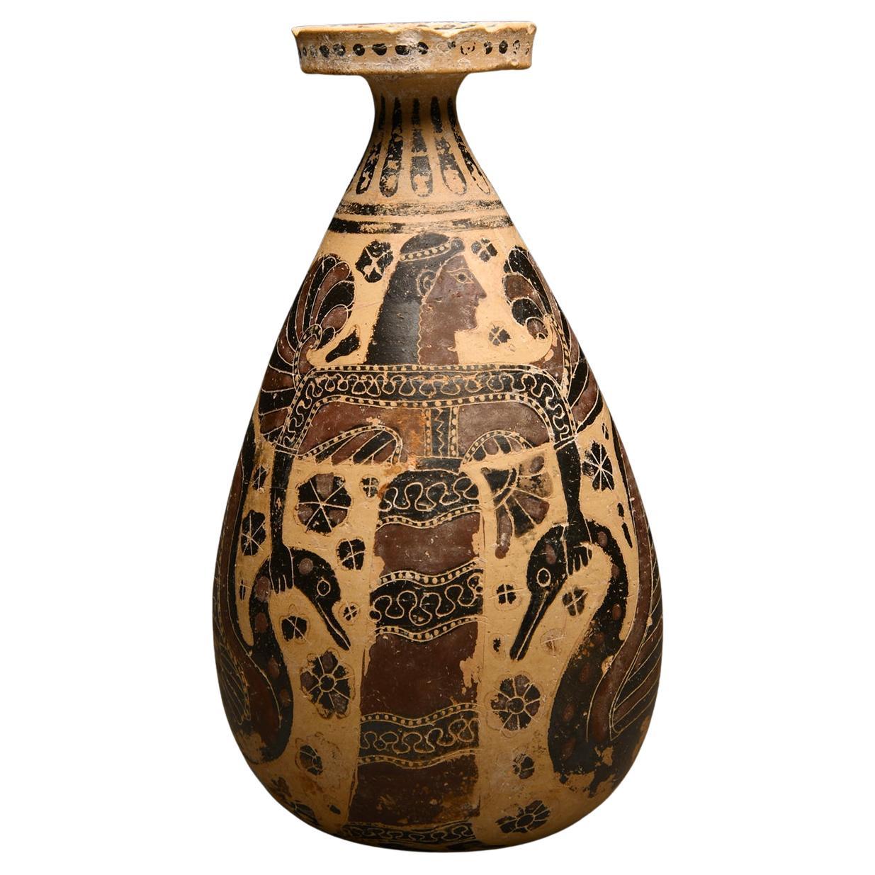 Alabastron corinzio a figura nera in vendita