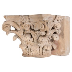 Corinthian capital. Carved sandstone. 17th century.