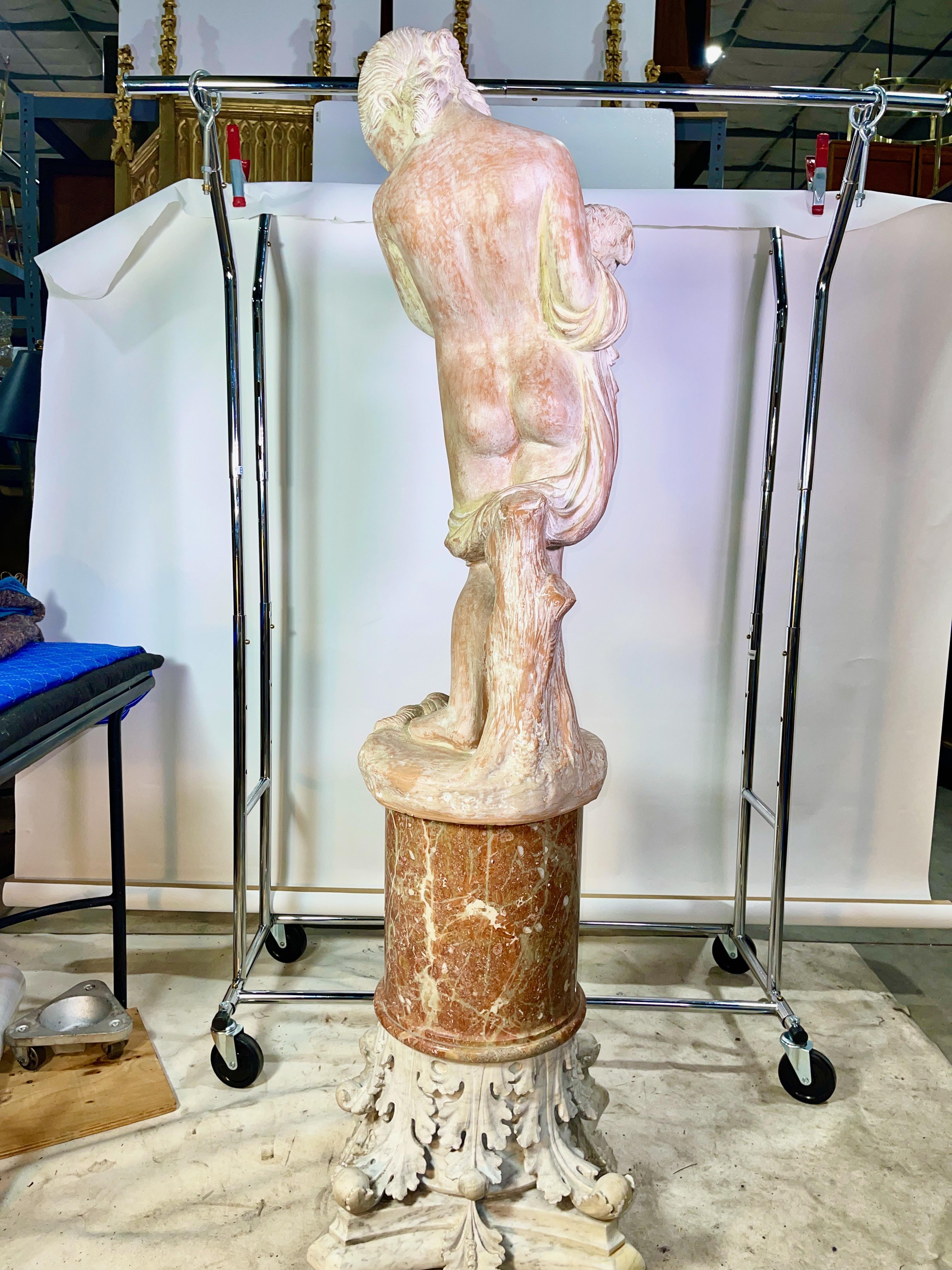 Corinthian Capital Rojo Alicante Marble Pedestal For Sale 9