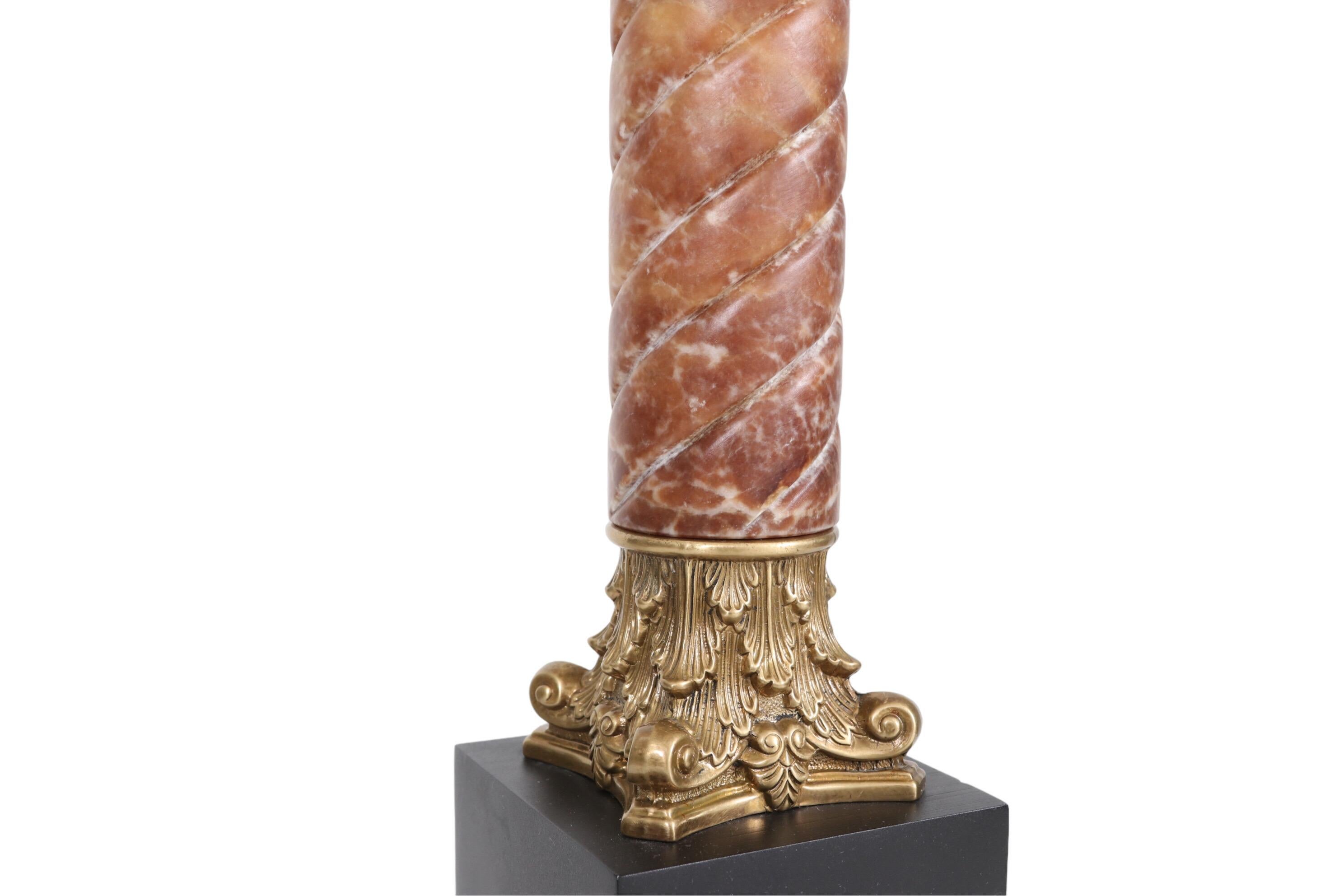 Corinthian Column Marble Table Lamp For Sale 1