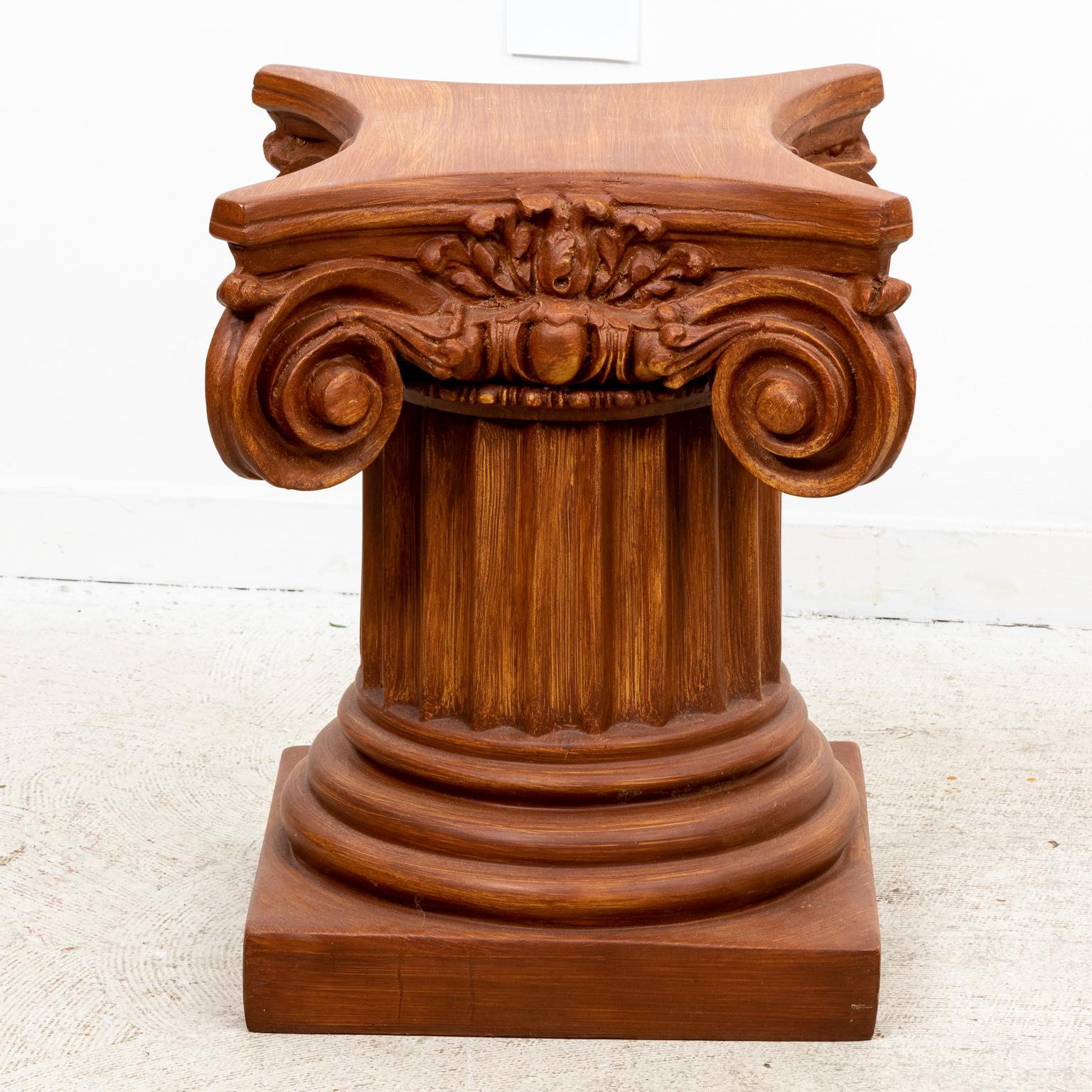 Neoclassical Corinthian Column Side Table