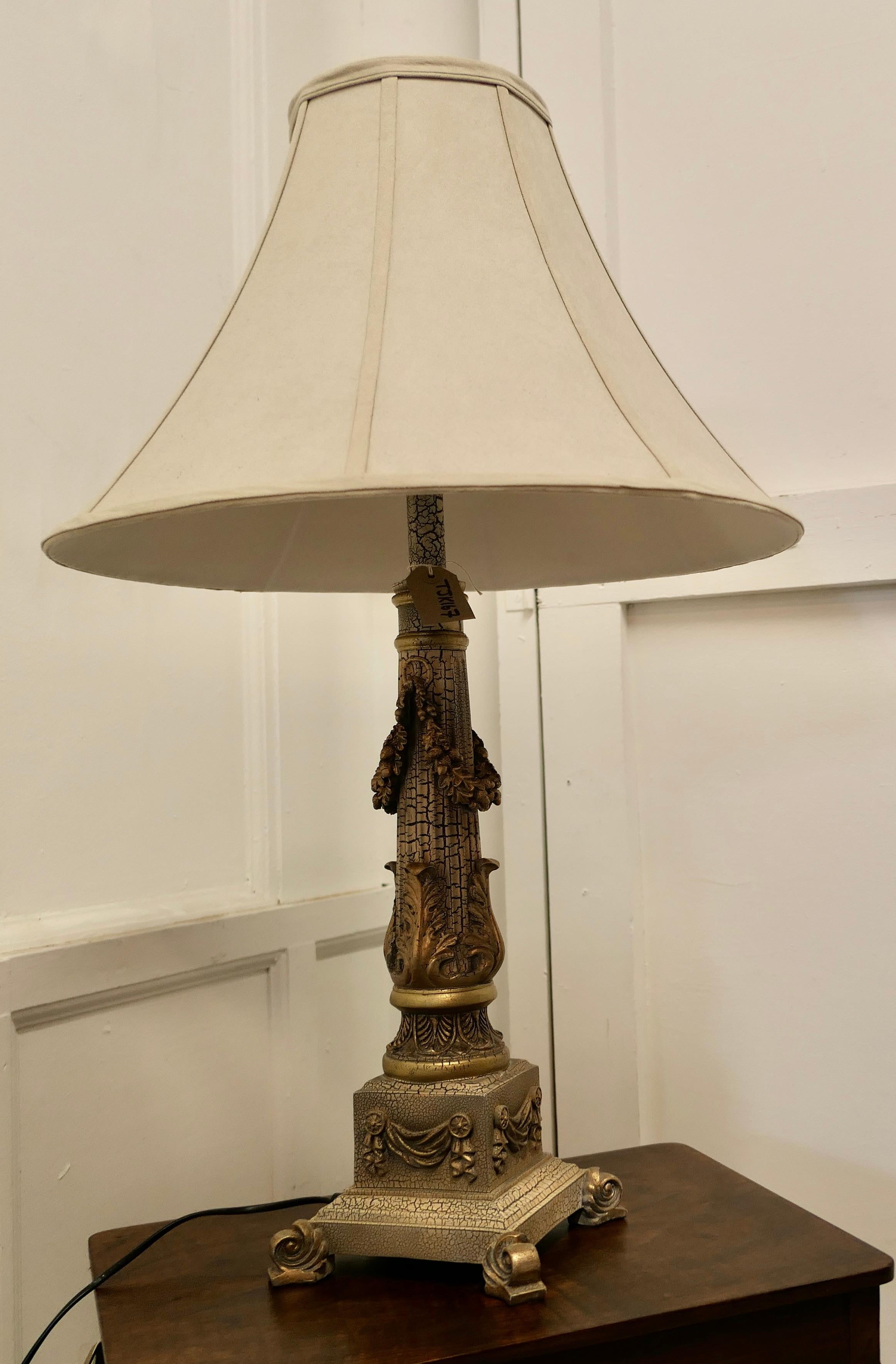 Paint Corinthian Column Table Lamp For Sale