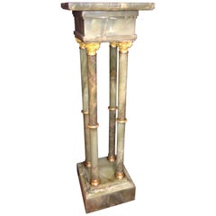 Corinthian Onyx and Bronze Pedestal