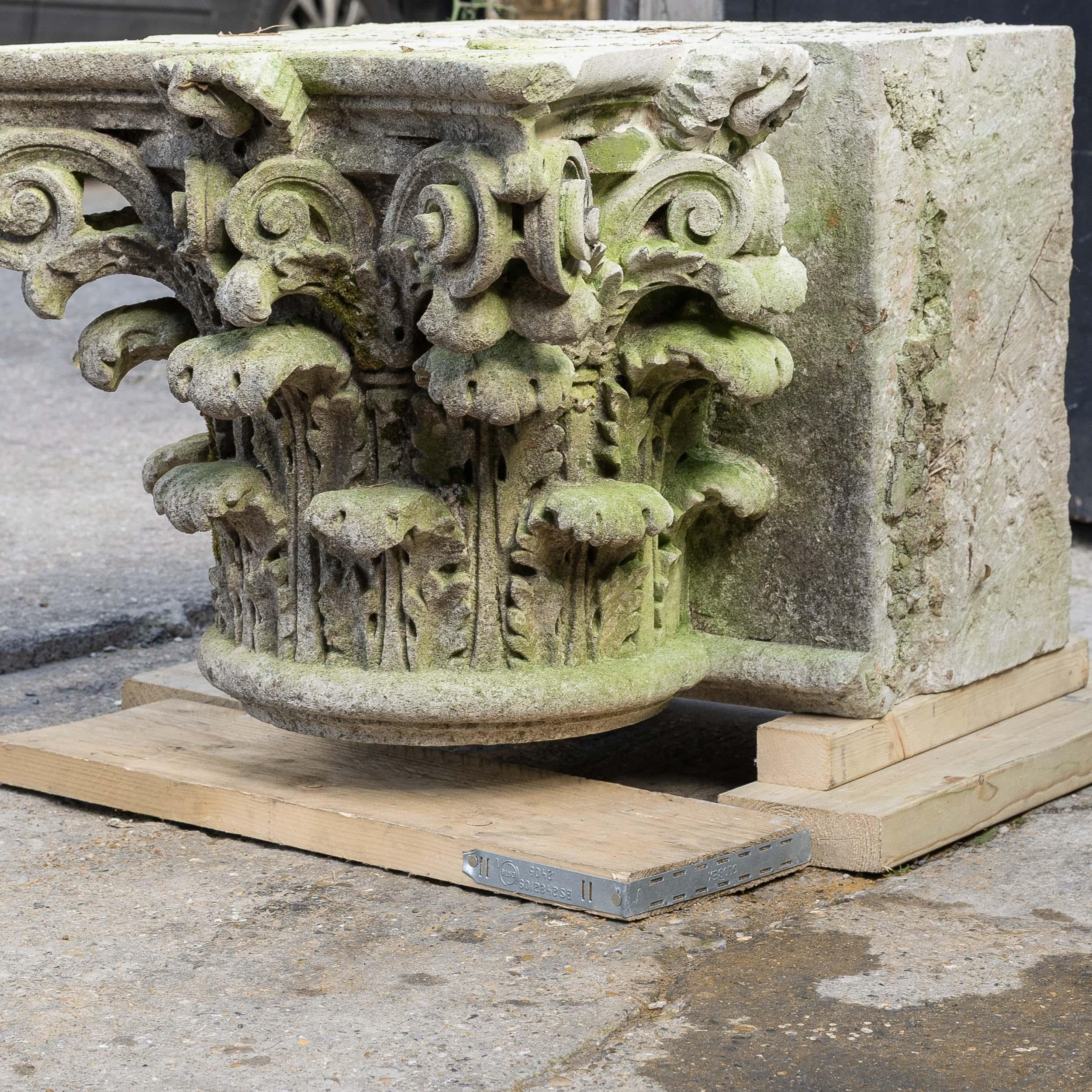 Corinthian Order Portland Stone Capital For Sale 2