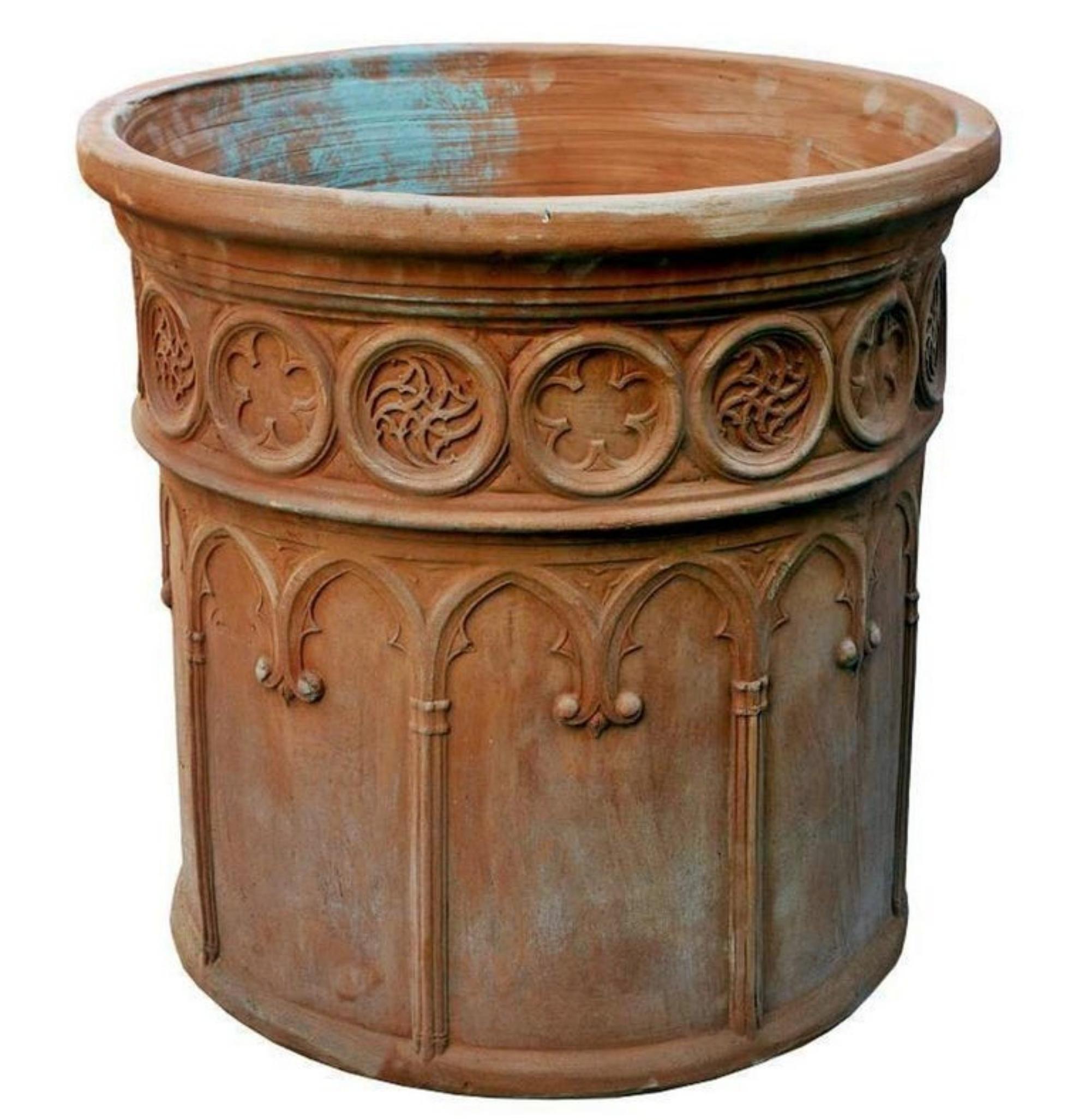 Modern Corinthian Vase, Tuscan Terracotta, 20th Century For Sale