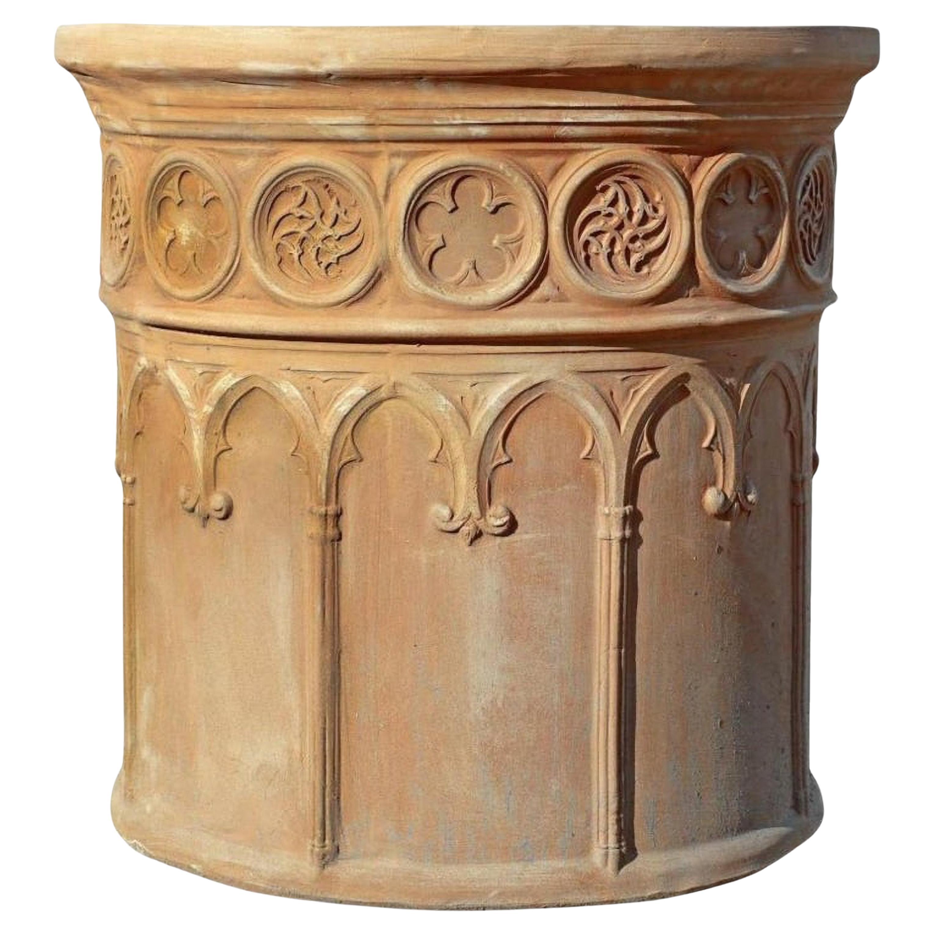 Vase corinthien, terre cuite toscane, 20ème siècle