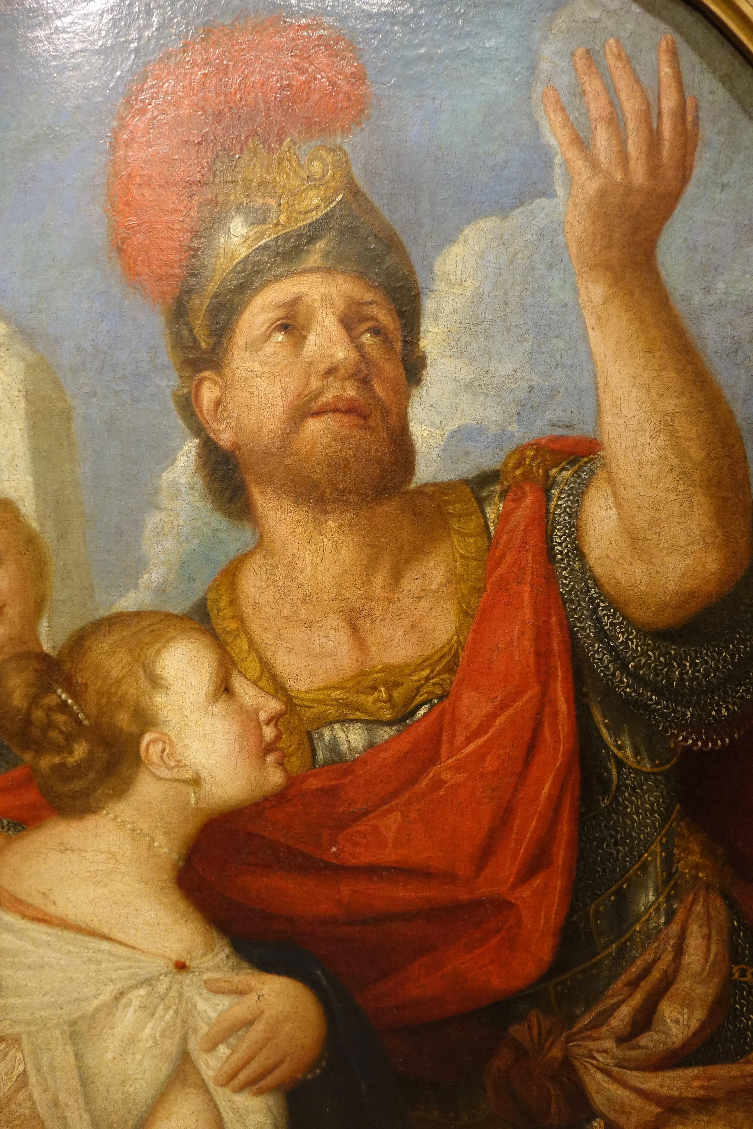 Coriolan's mother and wife beg him to spare Rome , German School Circa 1750 In Good Condition For Sale In PARIS, FR
