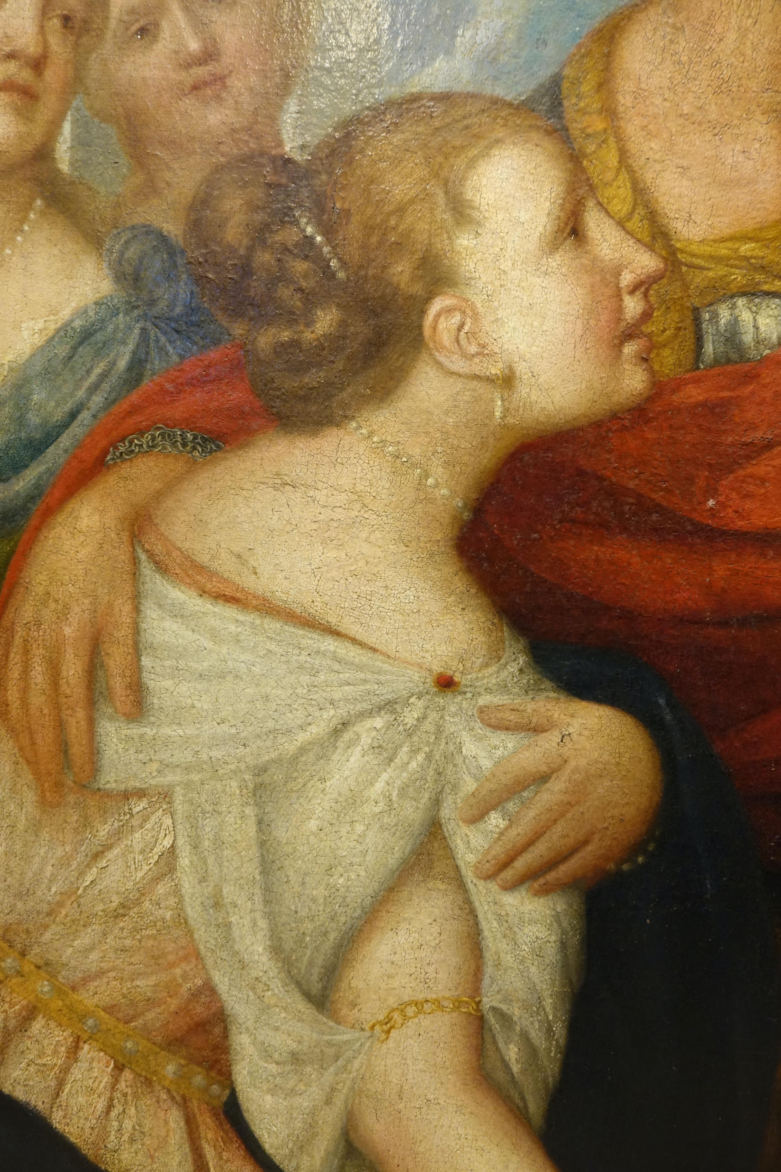 Coriolan's mother and wife beg him to spare Rome , German School Circa 1750 For Sale 1