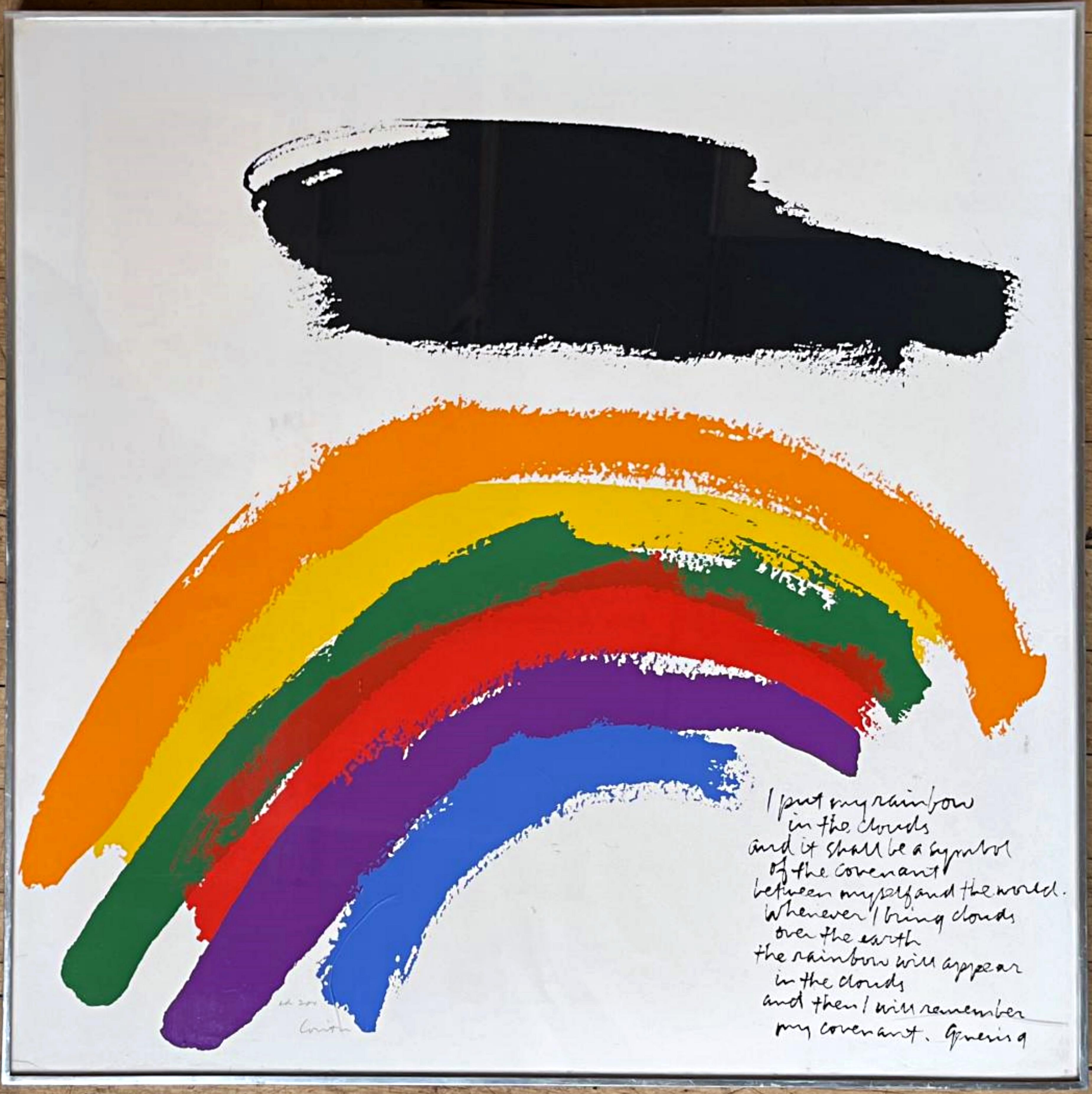 Corita Kent Figurative Print - Rainbow Covenant (Genesis 9) pencil signed limited edition of 200 Pop Art print