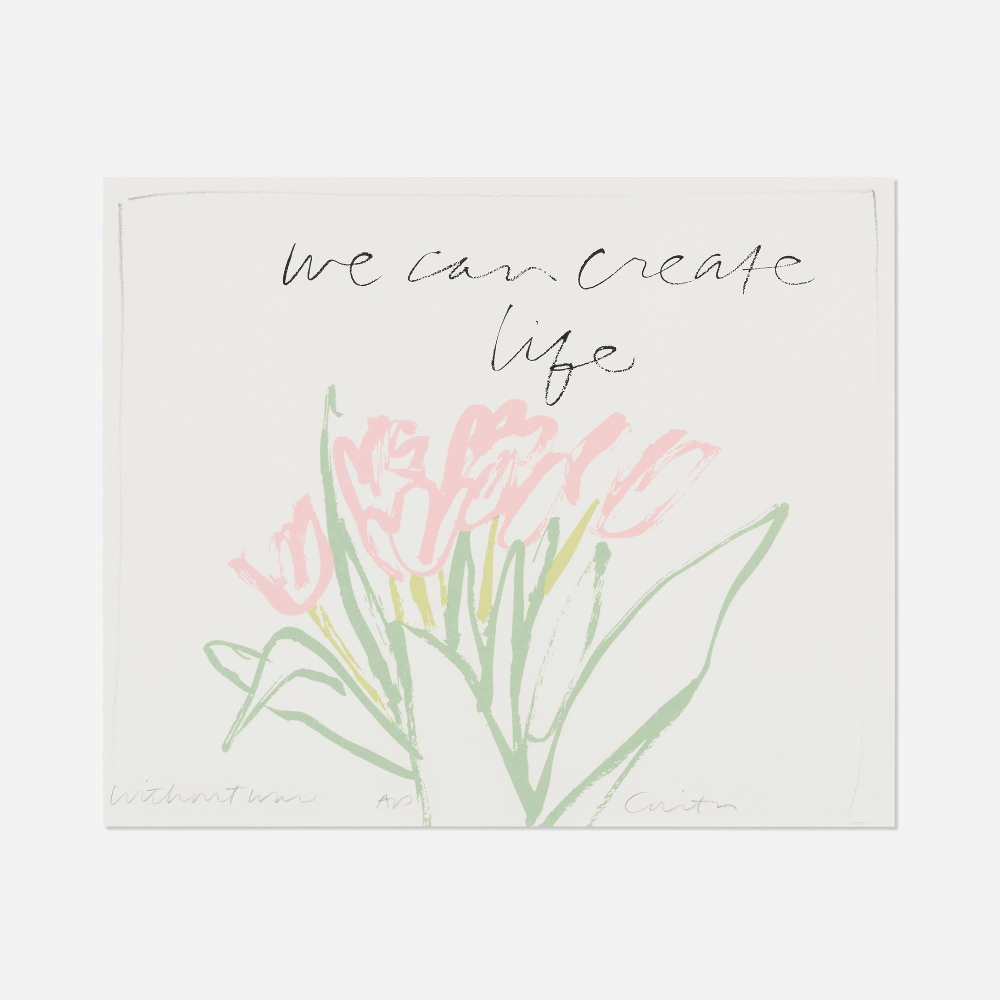 Corita Kent (Sister Mary Corita)
We Can Create Life Without War
Serigraph Print
Image: 14.75 x 18