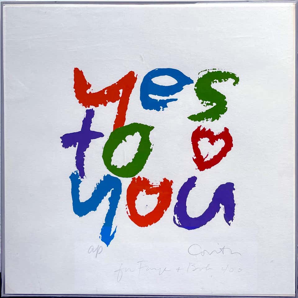 Sister Corita Kent, Yes to You silkscreen, Hand Signed Artists Proof with heart
