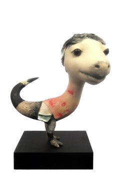 Branie Sculpture Mixed Media Bird Surreal Fantasy Art In Stock