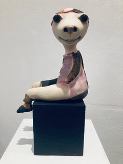 Iamfine I am Fine Mixed Media Sculpture Artwork Sitting Bird  In Stock