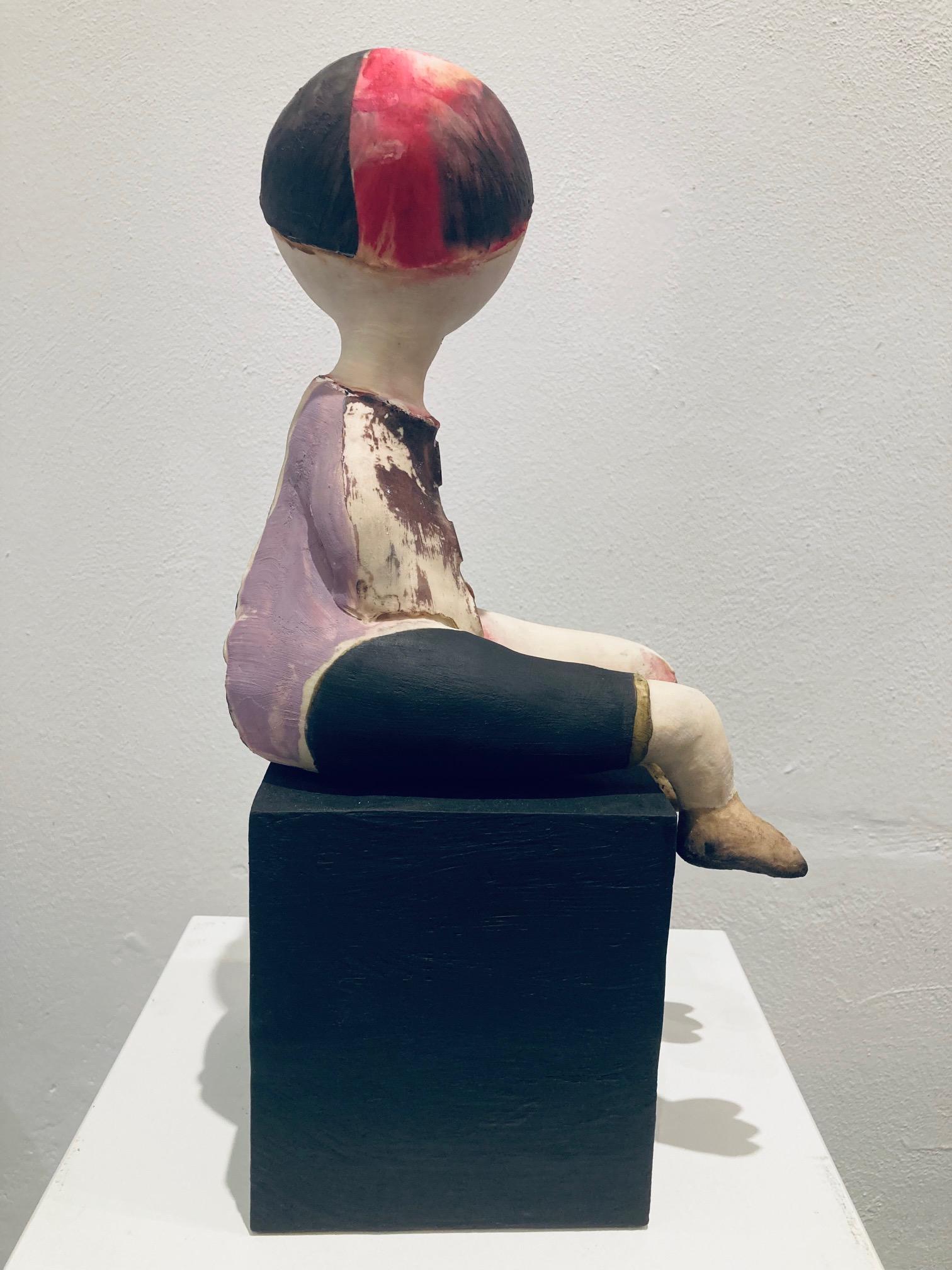 Iamfine I am Fine Escultura de Técnica Mixta Obra de Arte Pájaro Sentado  En stock - Figurative Sculpture Negro de Corjan Nodelijk