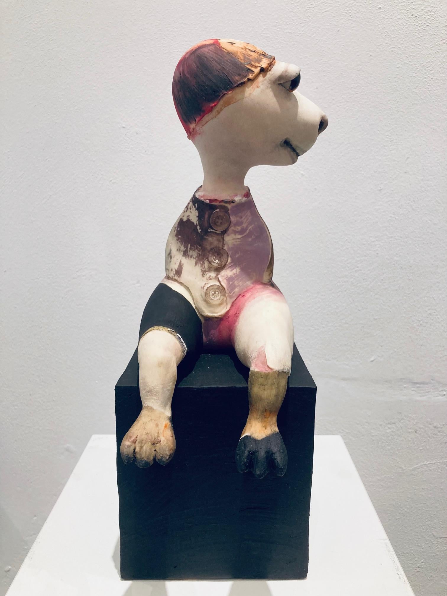 Iamfine I am Fine Escultura de Técnica Mixta Obra de Arte Pájaro Sentado  En stock en venta 1