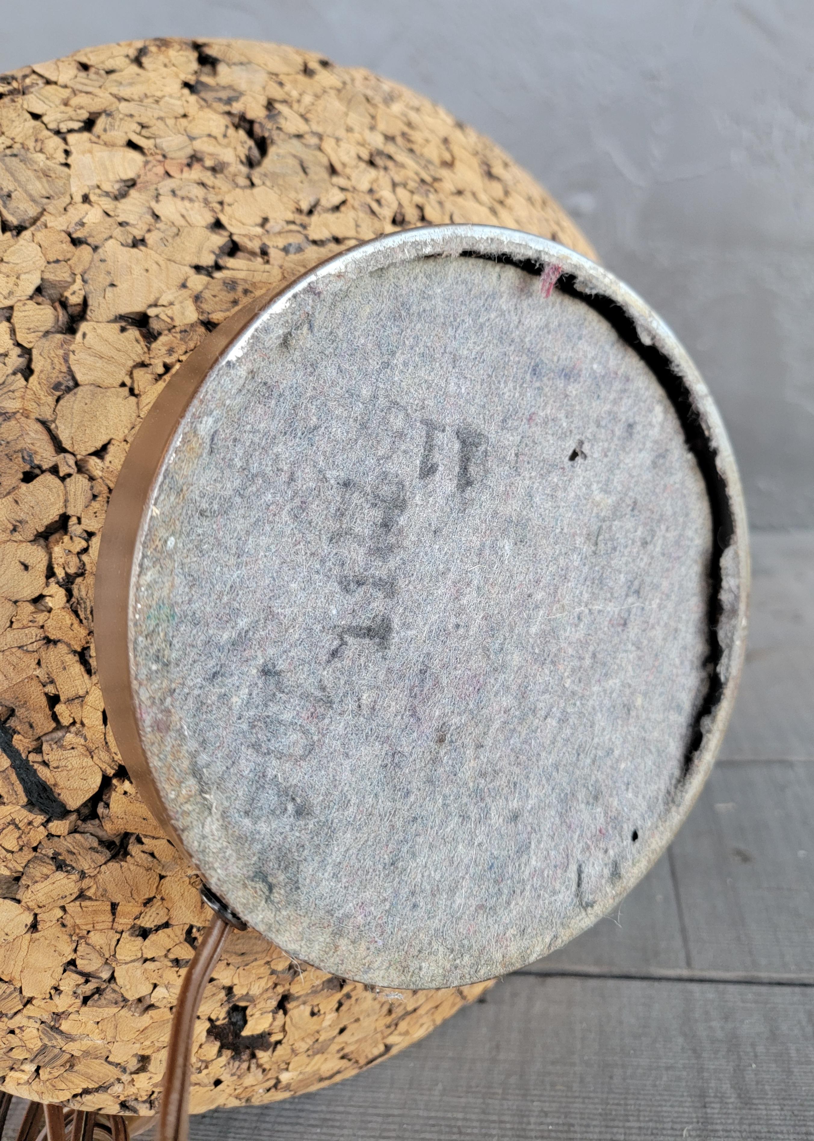 Cork and Ceramic Mid-Century Modern Table Lamp siglo XX en venta