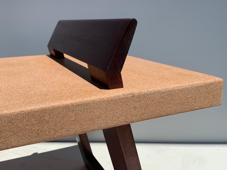 Cork and Mahogany Coffee Table For Sale at 1stDibs