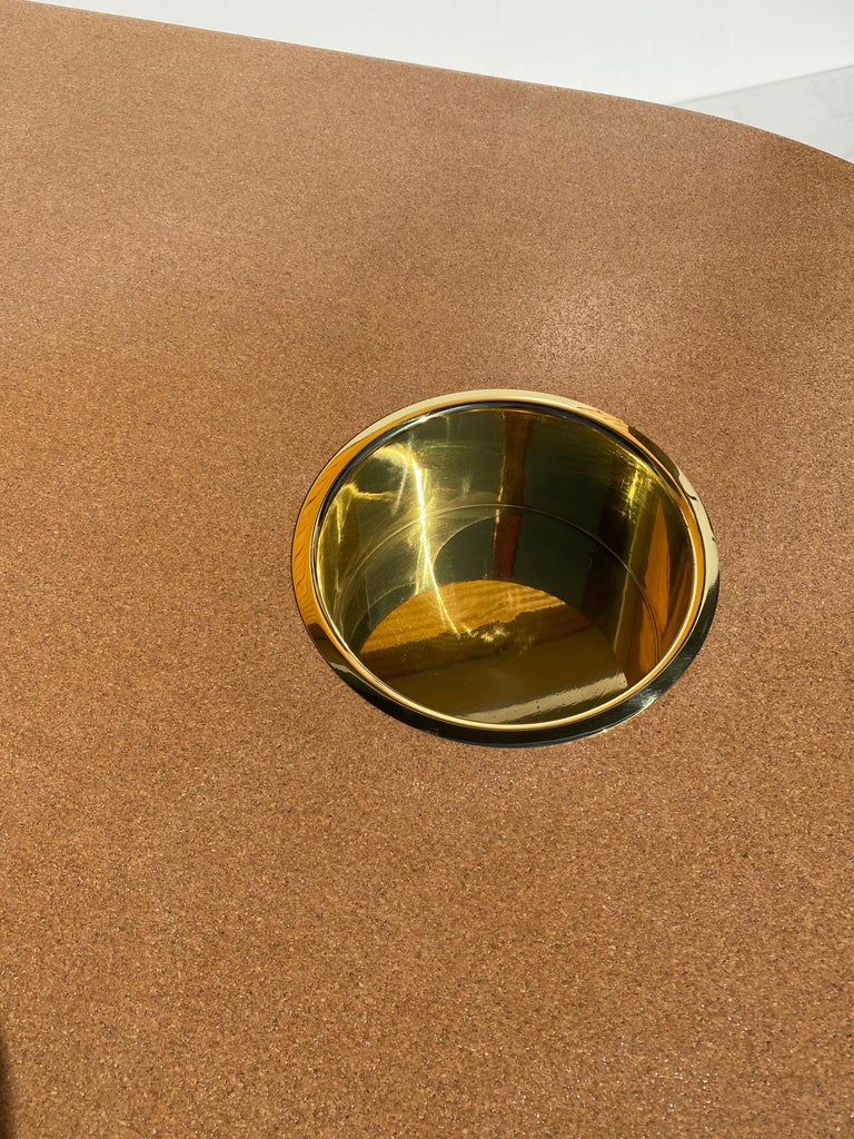 Cork and Mahogany Coffee Table with Planter or Beverage ...