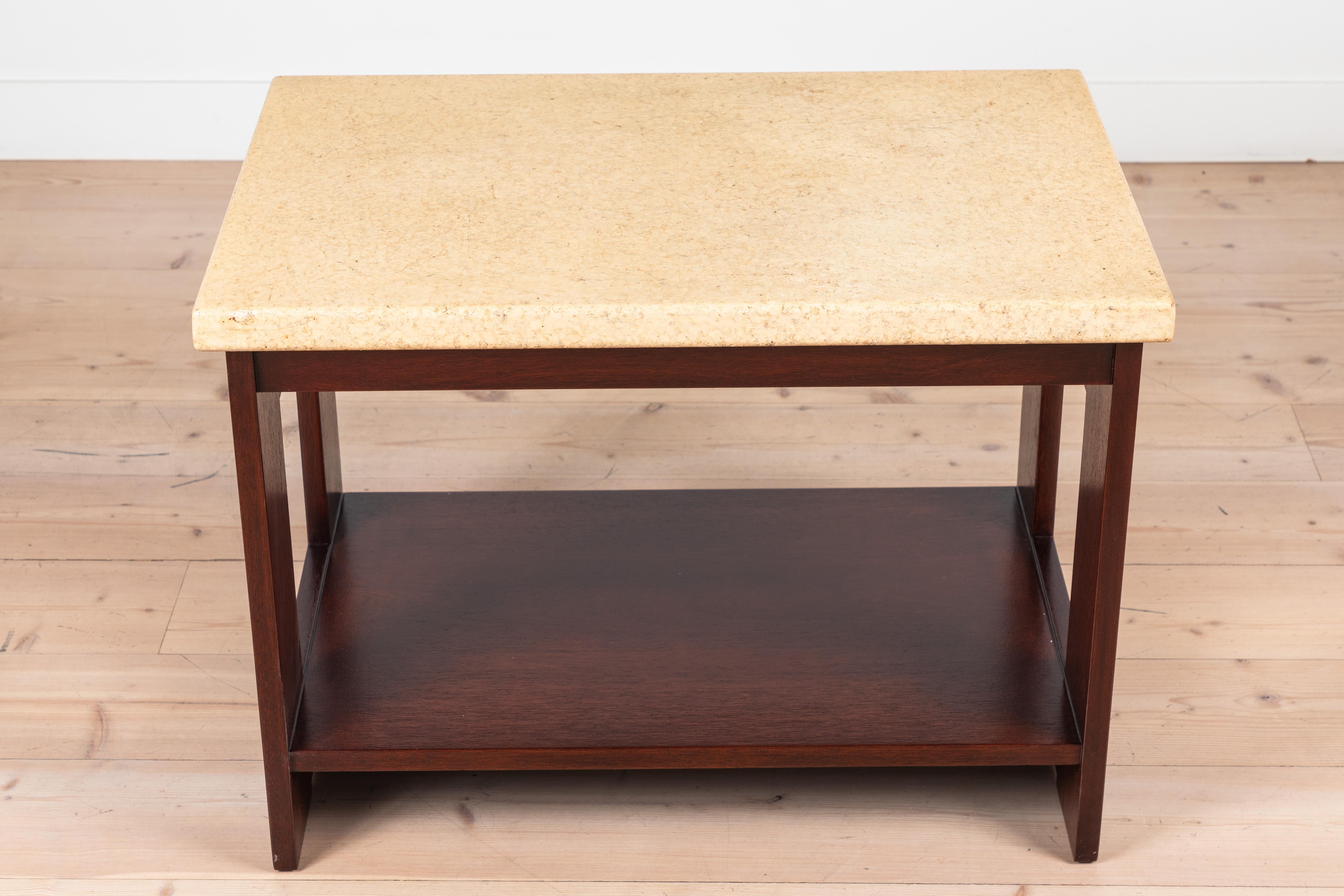 Cork and mahogany side table side table by Paul Frankl.