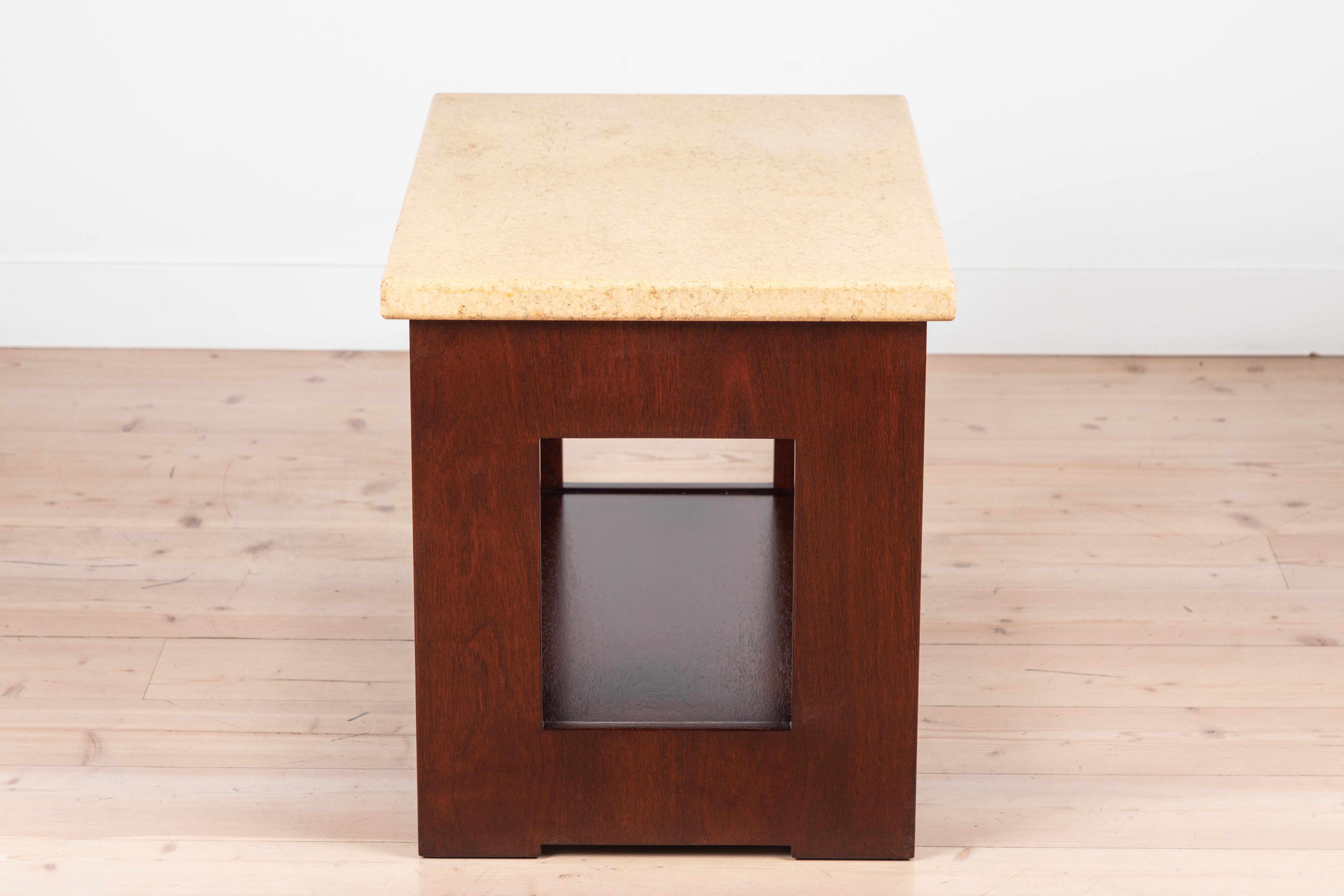 Cork and Mahogany Side Table Side Table by Paul Frankl 1
