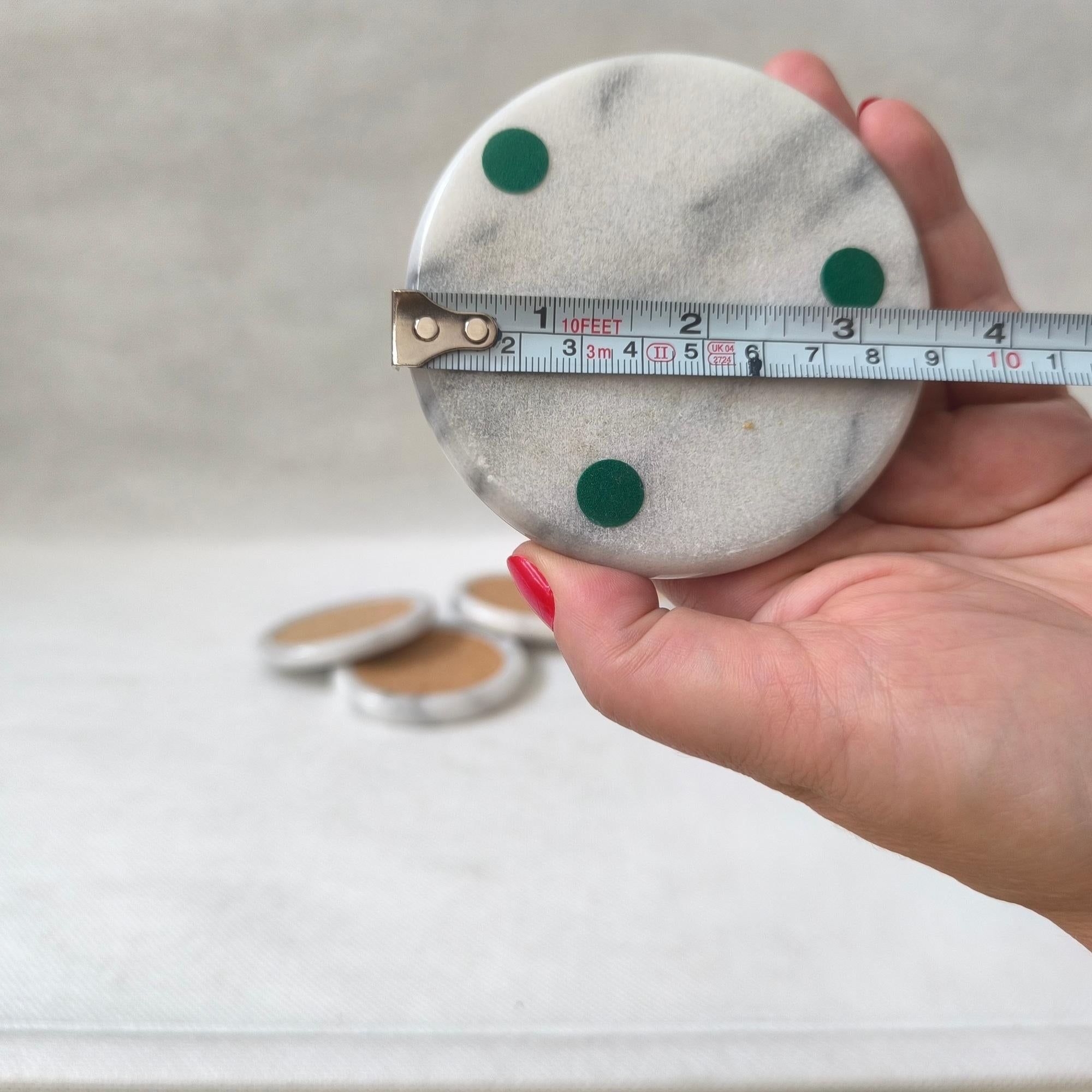 Cork and Marble Coasters - Set of 8 - Minimalist Elegance with Organic Charm For Sale 2