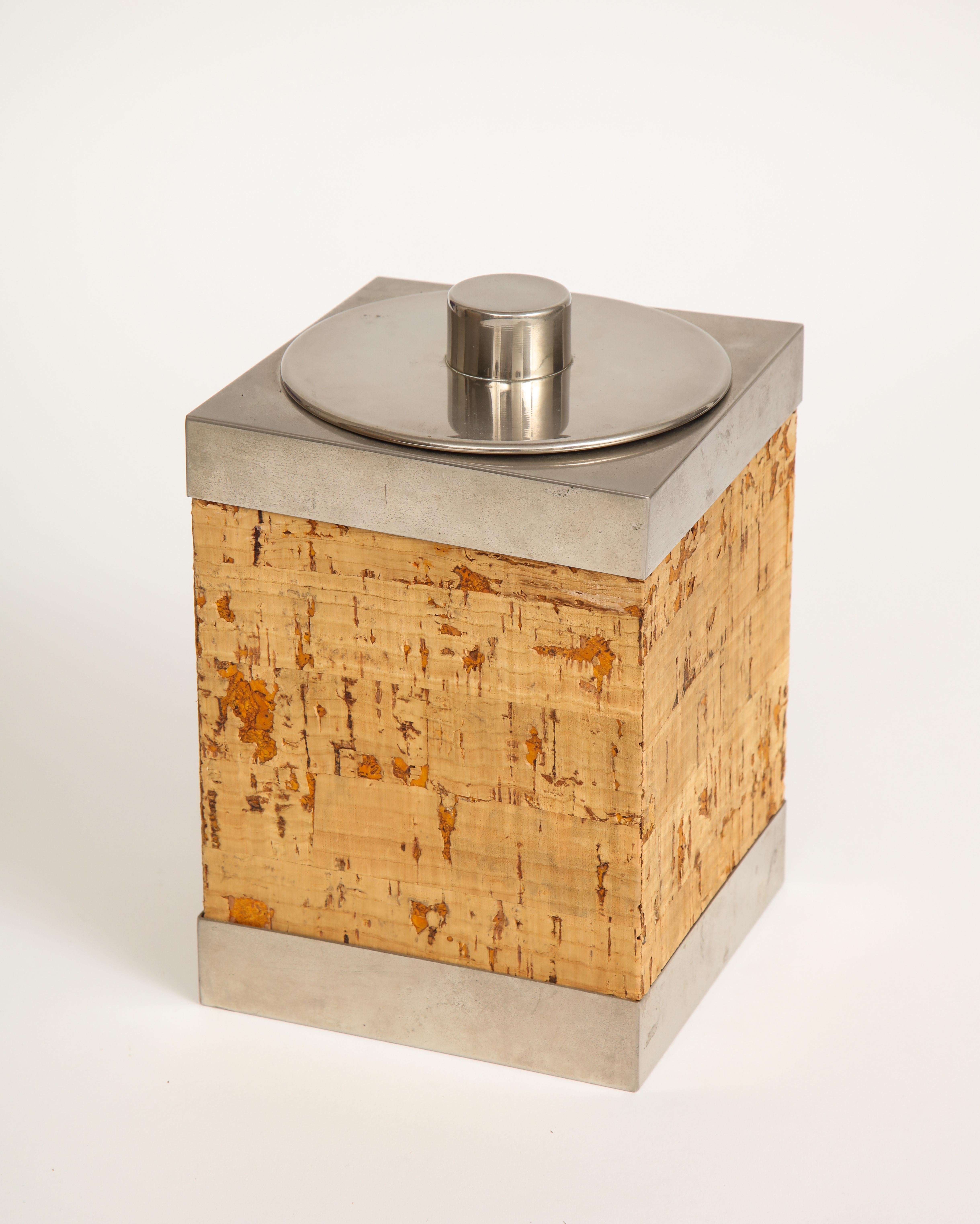 Cork and Silver Ice Bucket For Sale 4
