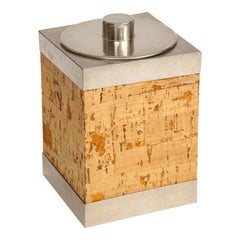 Retro Cork and Silver Ice Bucket