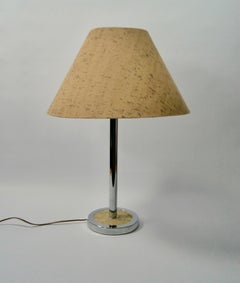 Cork & Chrome "B-170" Table Lamp by Bergboms, Sweden, 1970s