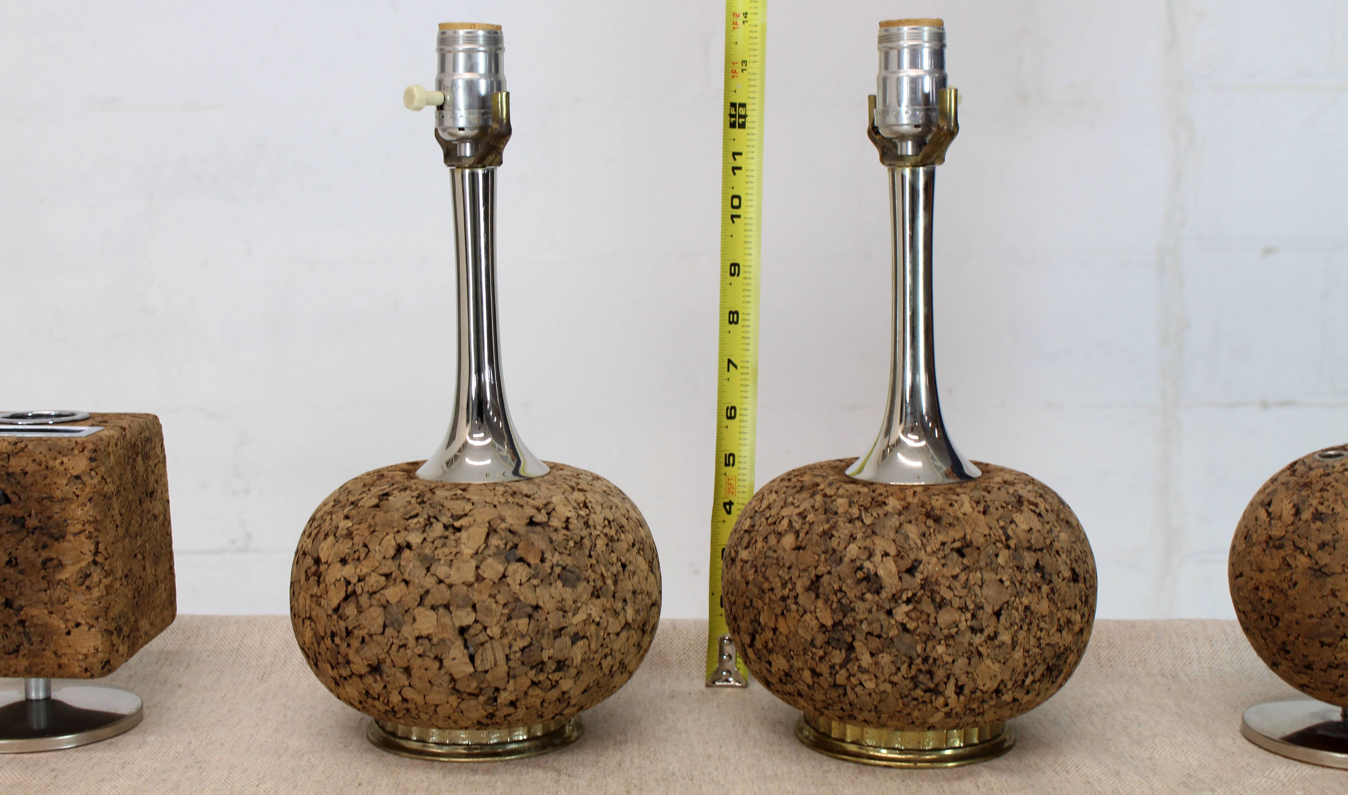 Cork Desk Tools Lamps In Excellent Condition In Rockaway, NJ