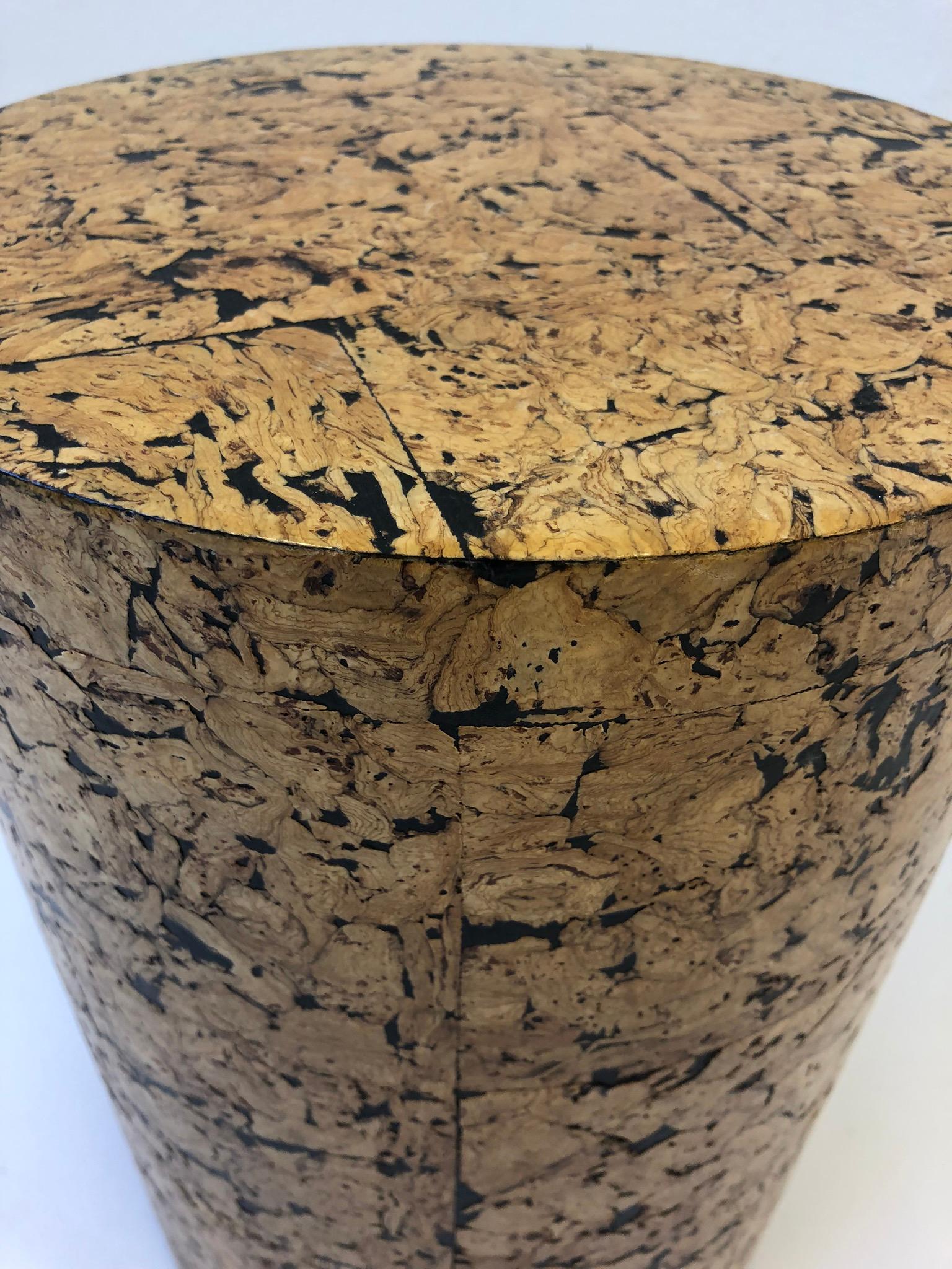 Cork Drum Occasional Table In Excellent Condition In Palm Springs, CA