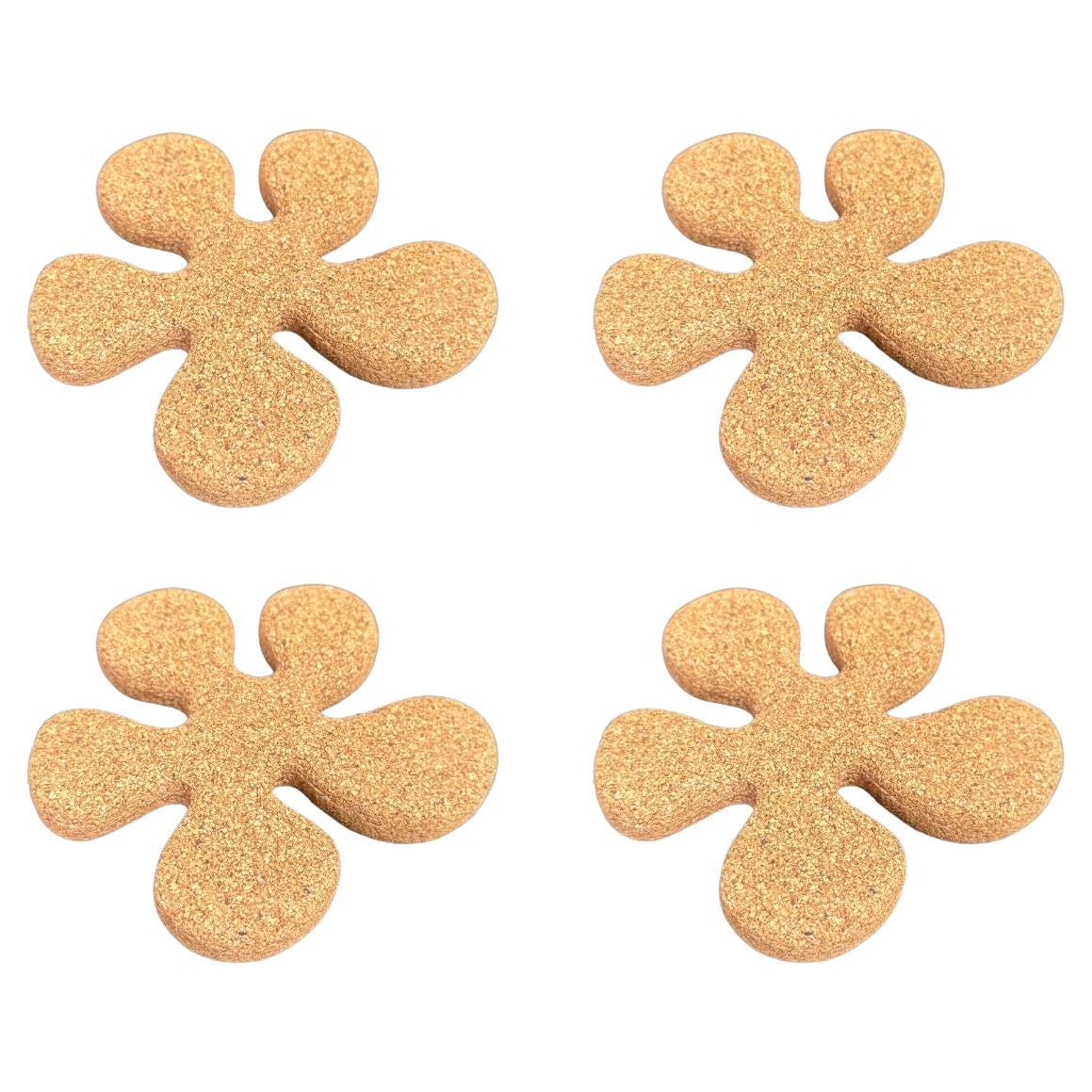 Posavasos de corcho en forma de flor, set de 4 en venta
