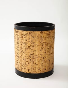 Cork & Leather Waster Paper Bin, Comptoir General des Gommes, France, 1950