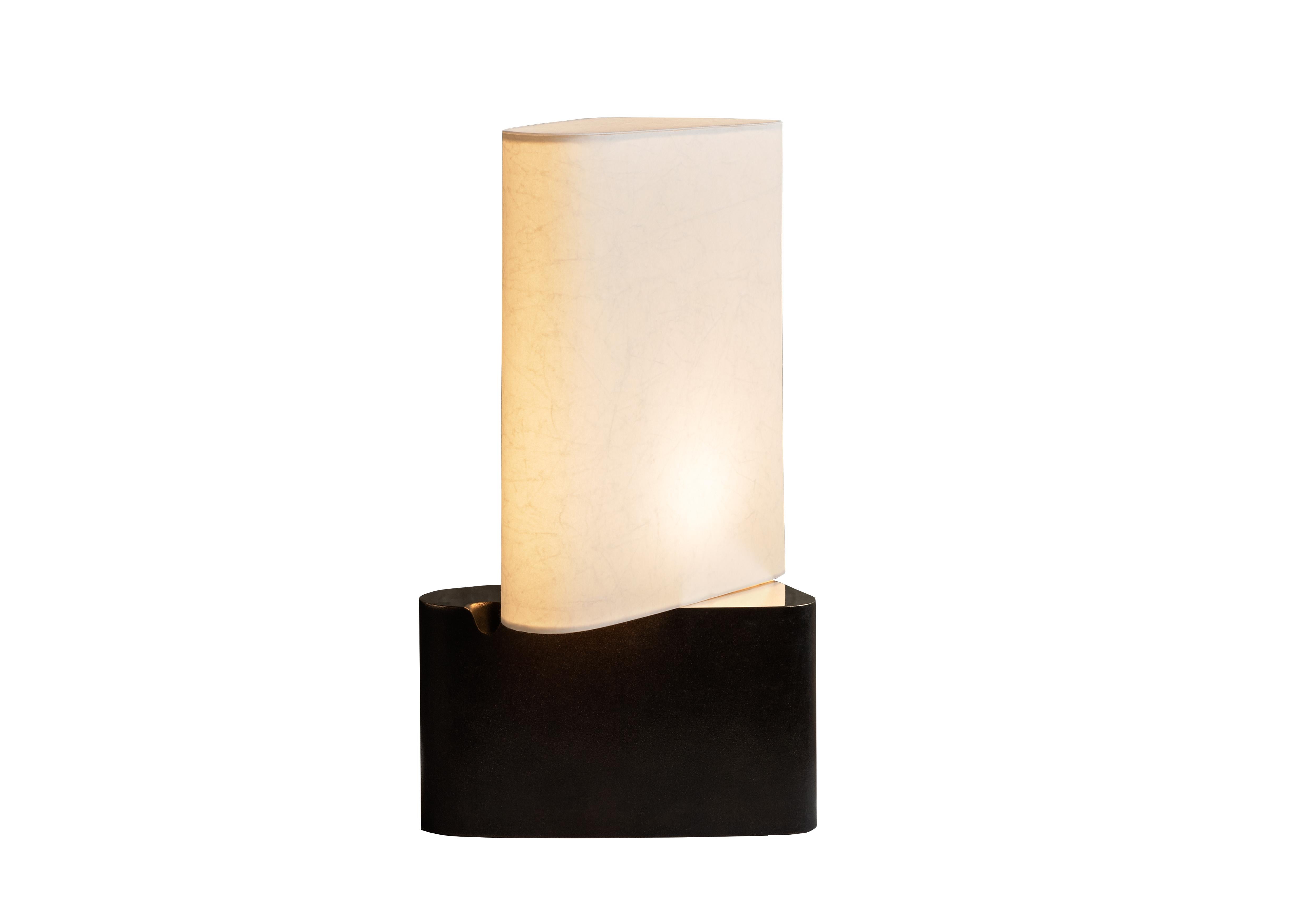 Post-Modern Cork & Paper Fulcrum Table Lamp by Resident For Sale