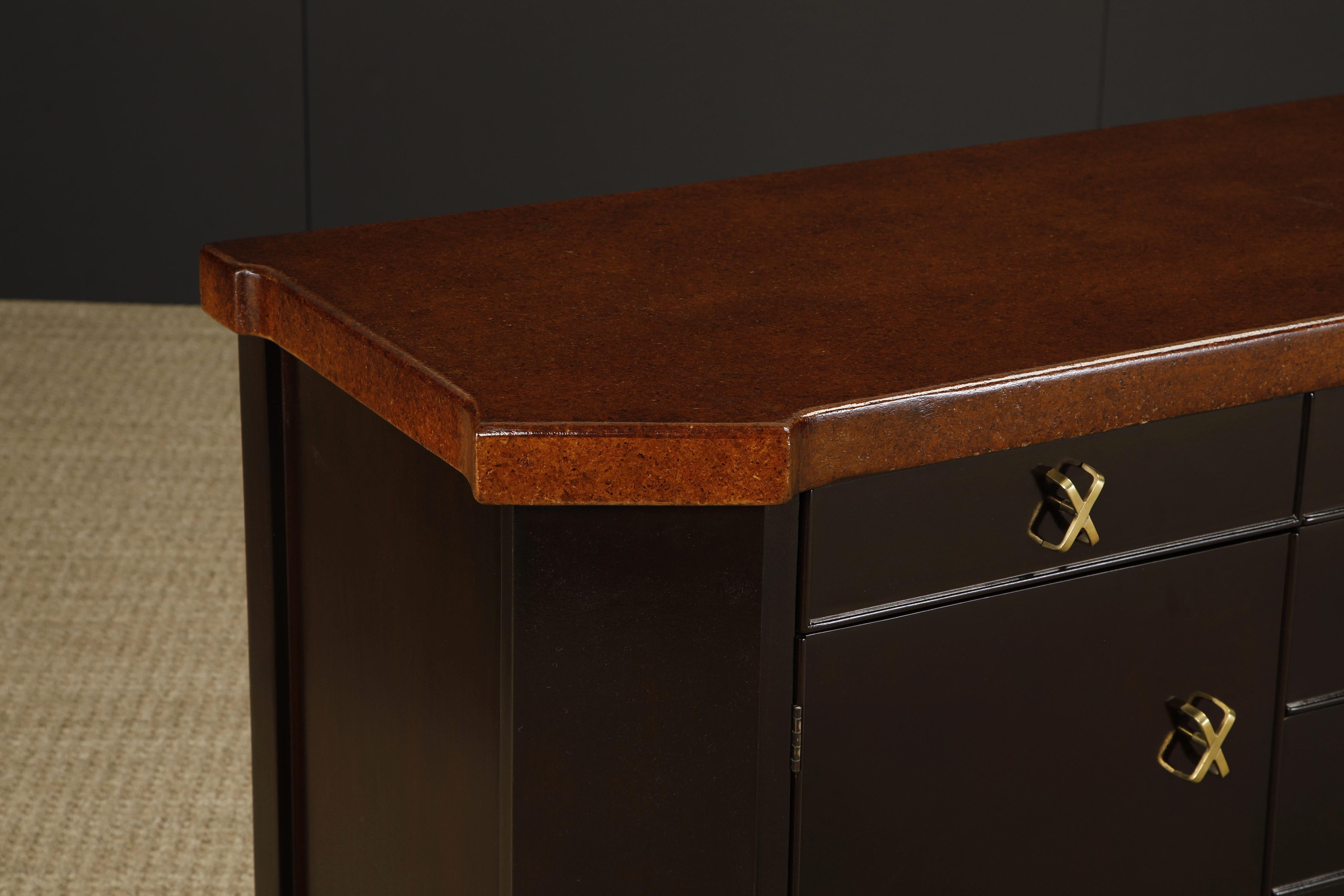 Cork Sideboard / Dresser by Paul Frankl for Johnson Furniture, c. 1950s, Signed For Sale 6