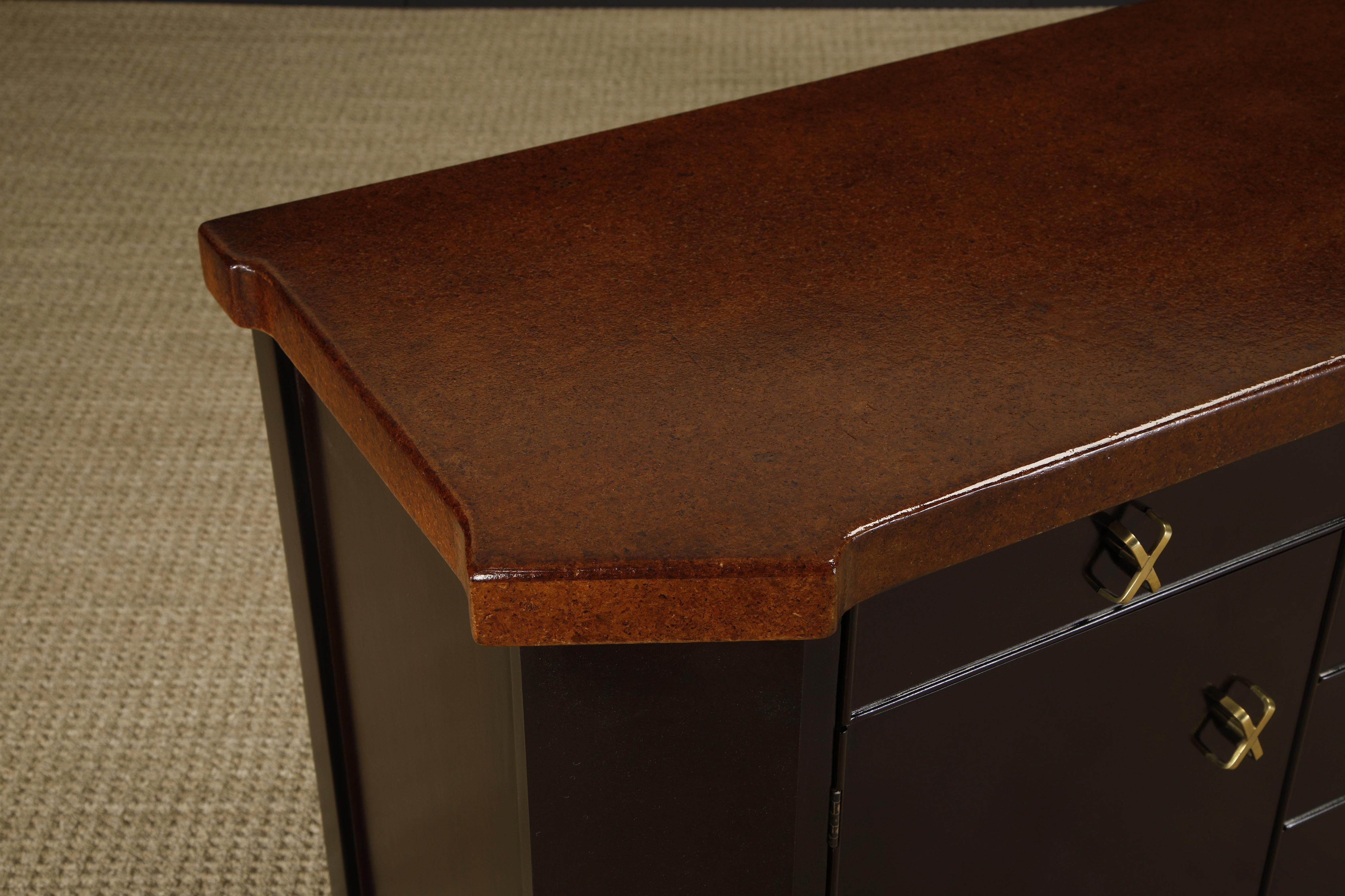 Cork Sideboard / Dresser by Paul Frankl for Johnson Furniture, c. 1950s, Signed For Sale 8