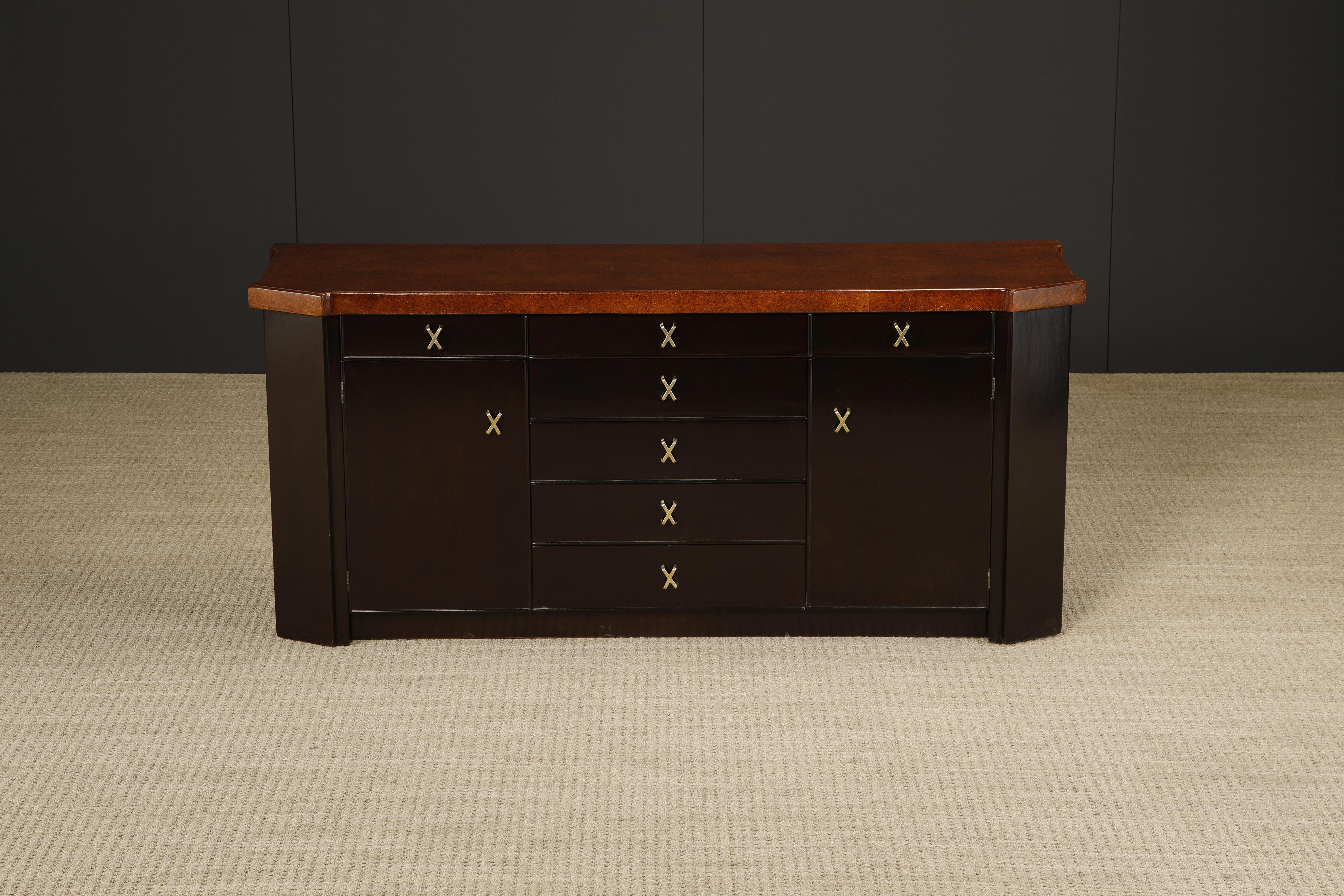 Mid-Century Modern Cork Sideboard / Dresser by Paul Frankl for Johnson Furniture, c. 1950s, Signed For Sale