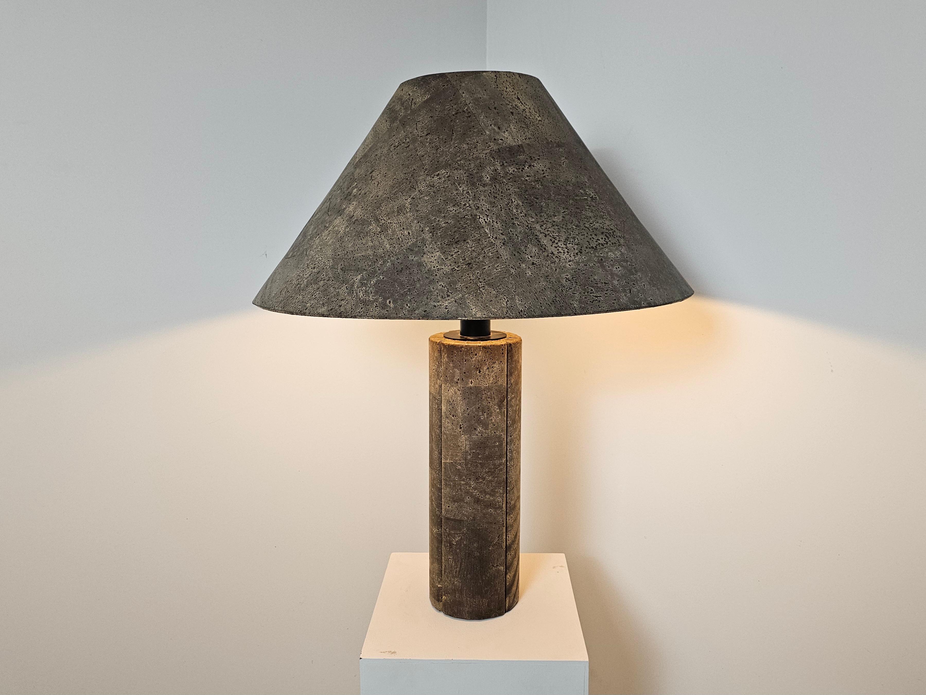 Mid-Century Modern Cork table lamp by Ingo Maurer and Wilhelm Zanoth for Design M, 1970s For Sale