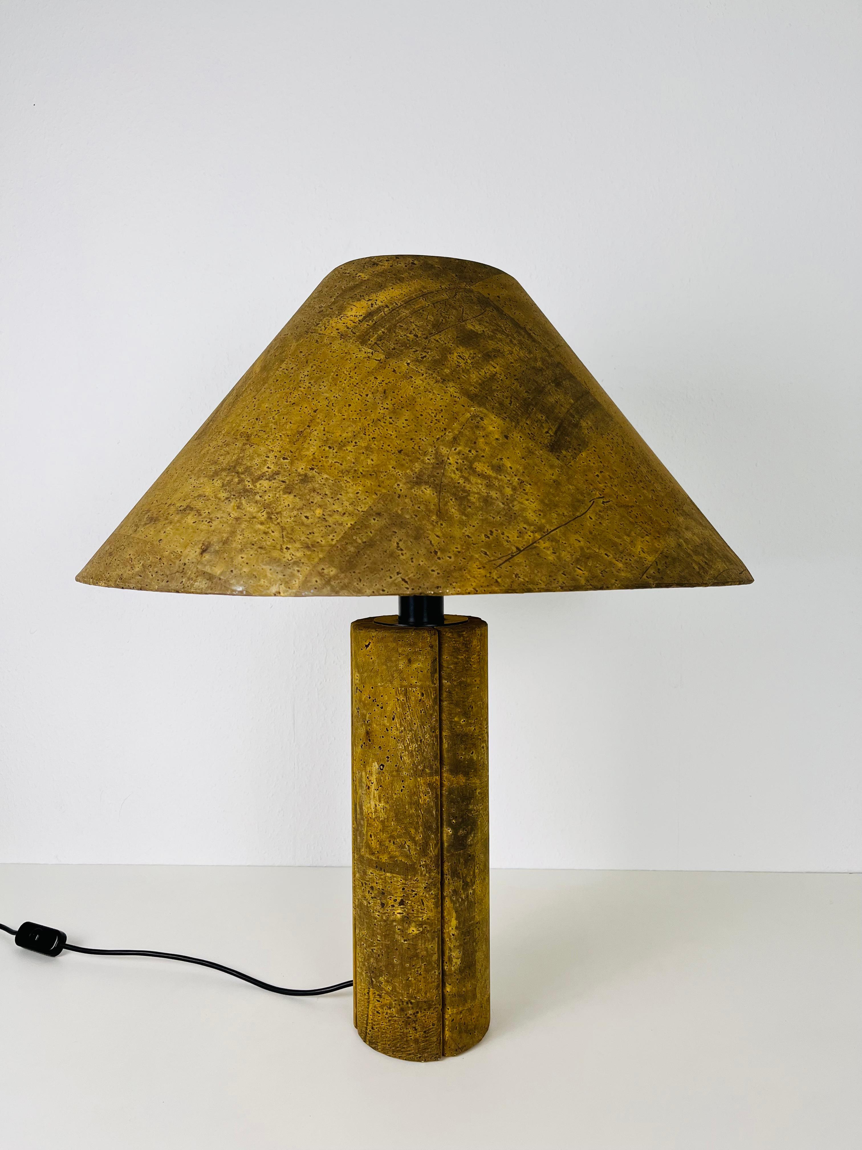Mid-Century Modern Cork Table Lamp by Ingo Maurer for M Design, 1960s, Germany